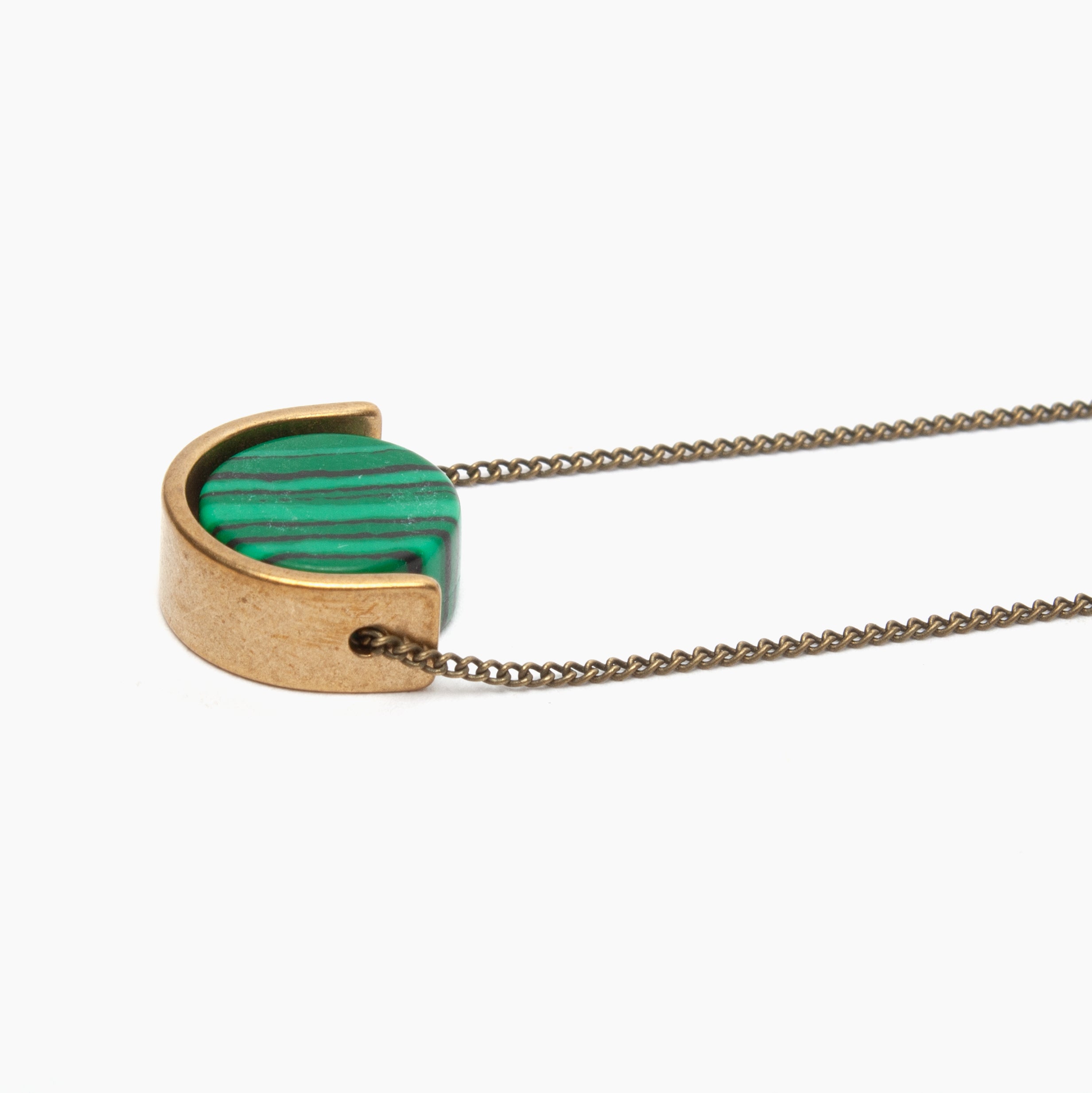 Mini Malachite Pendant Necklace