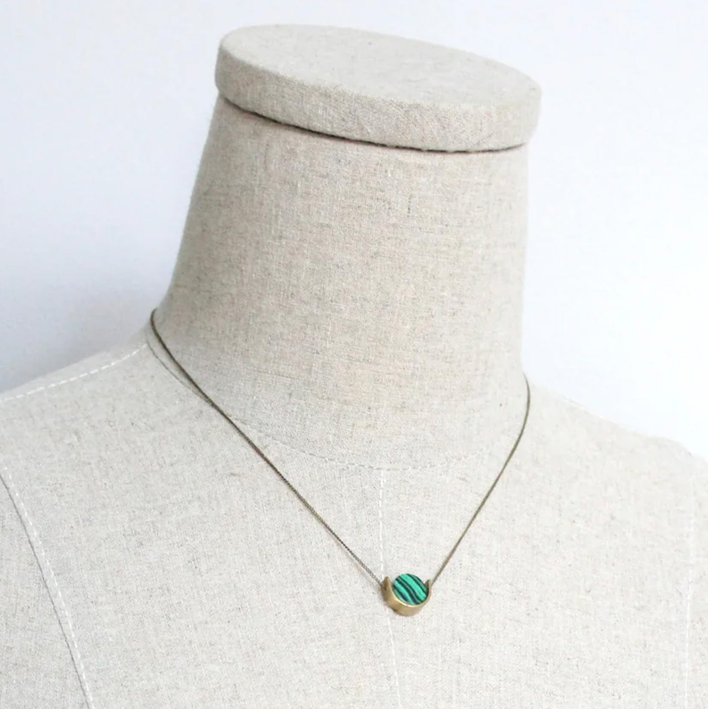 Mini Malachite Pendant Necklace