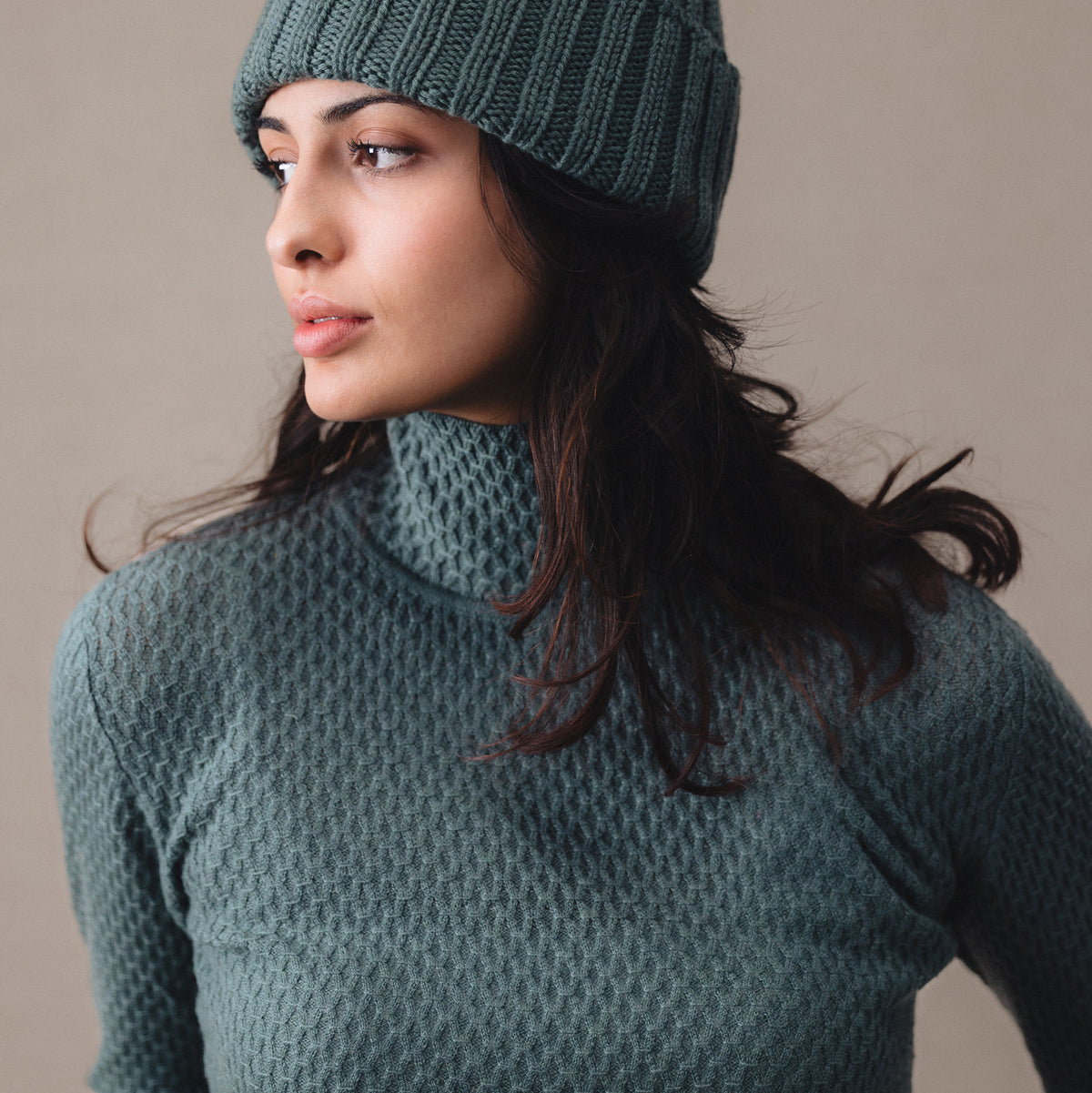 Merino Lace Turtleneck