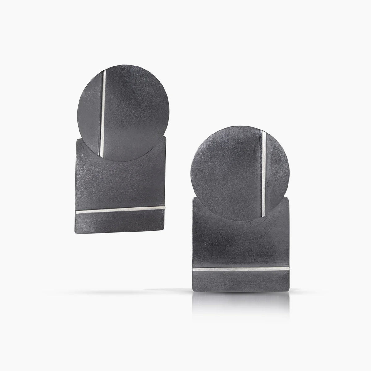 Eclipse Circle and Square Line Earrings