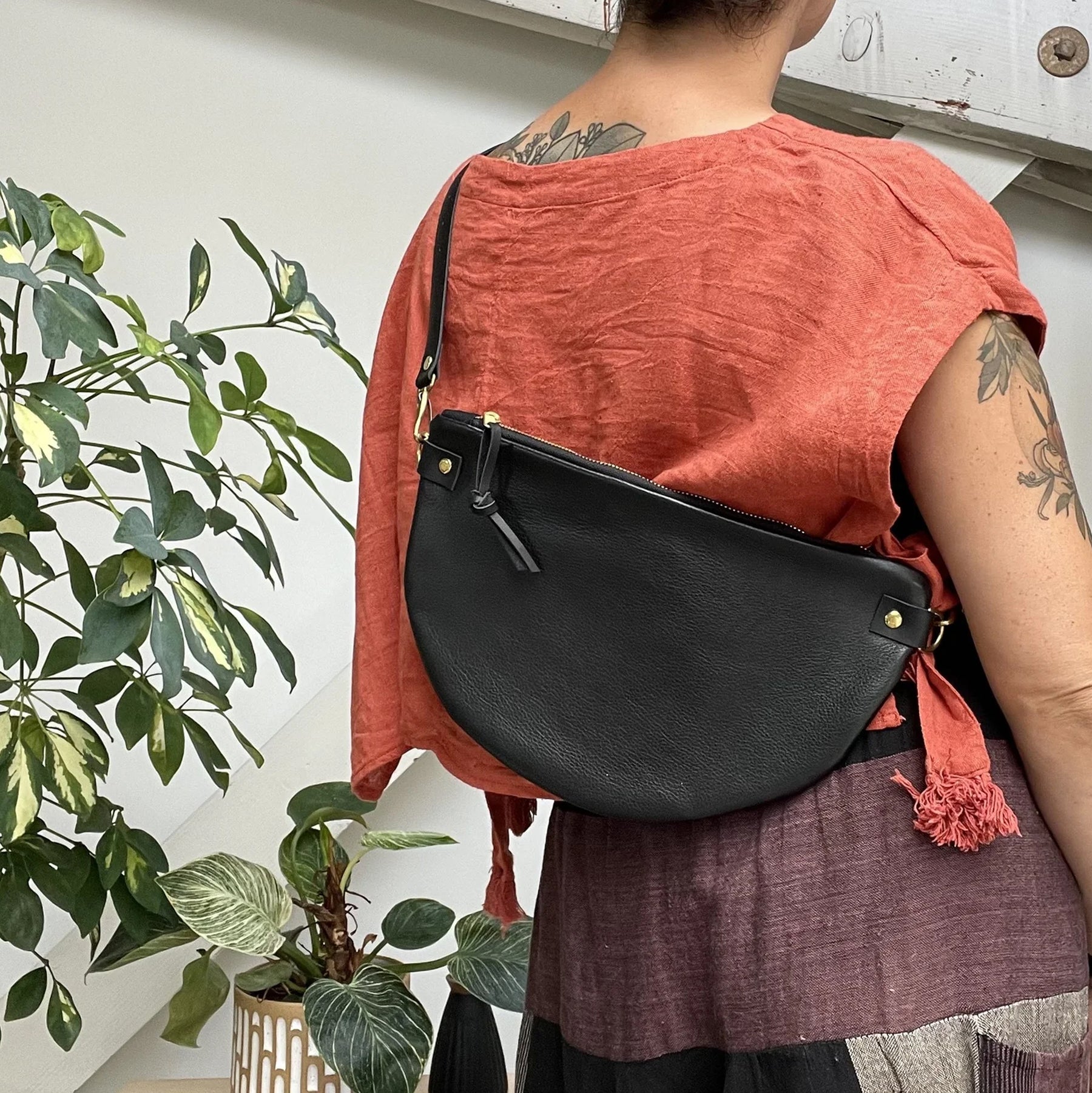 Frankie Pack in Black Leather