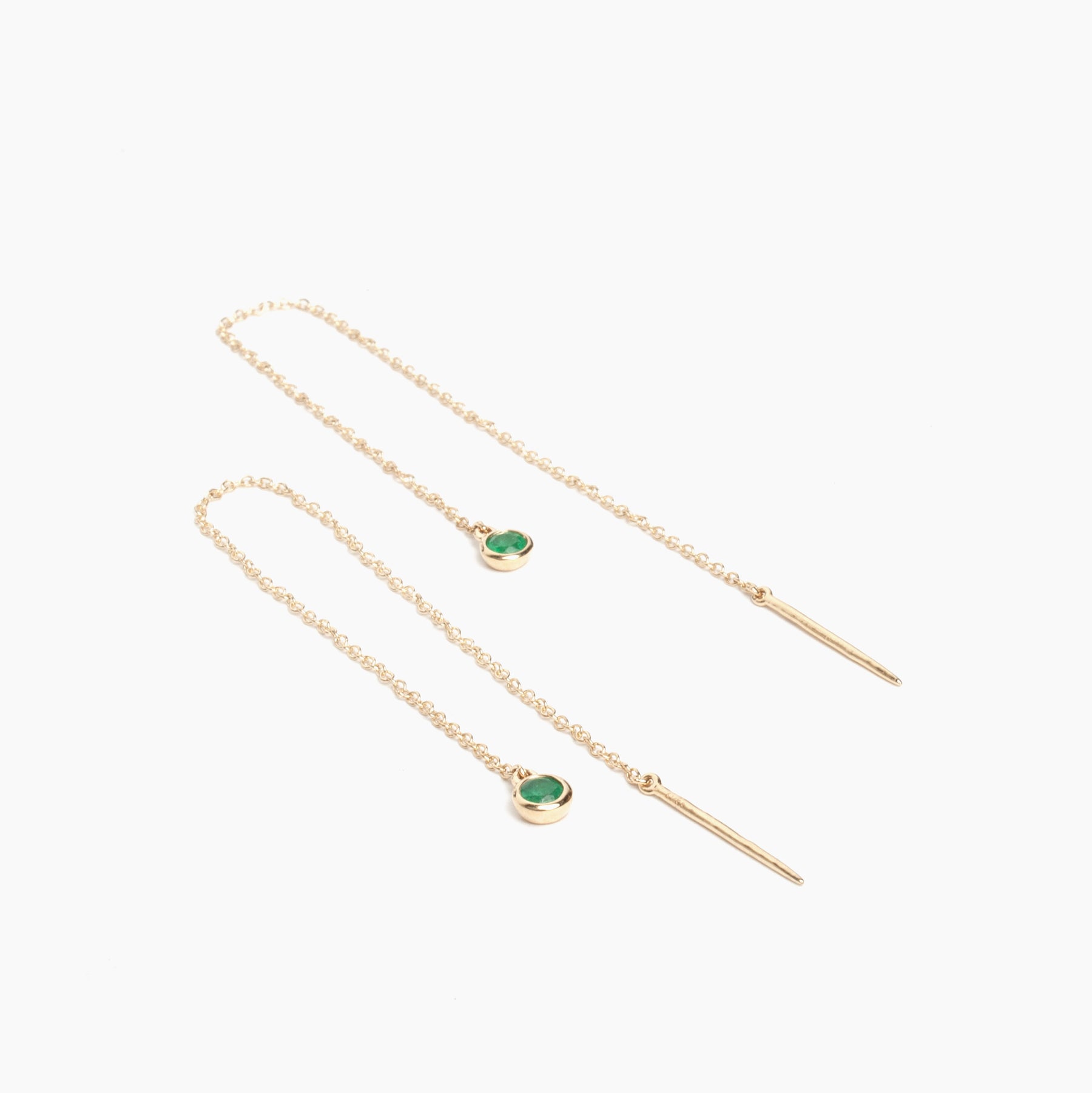 Gemstone Chain Threader Earrings