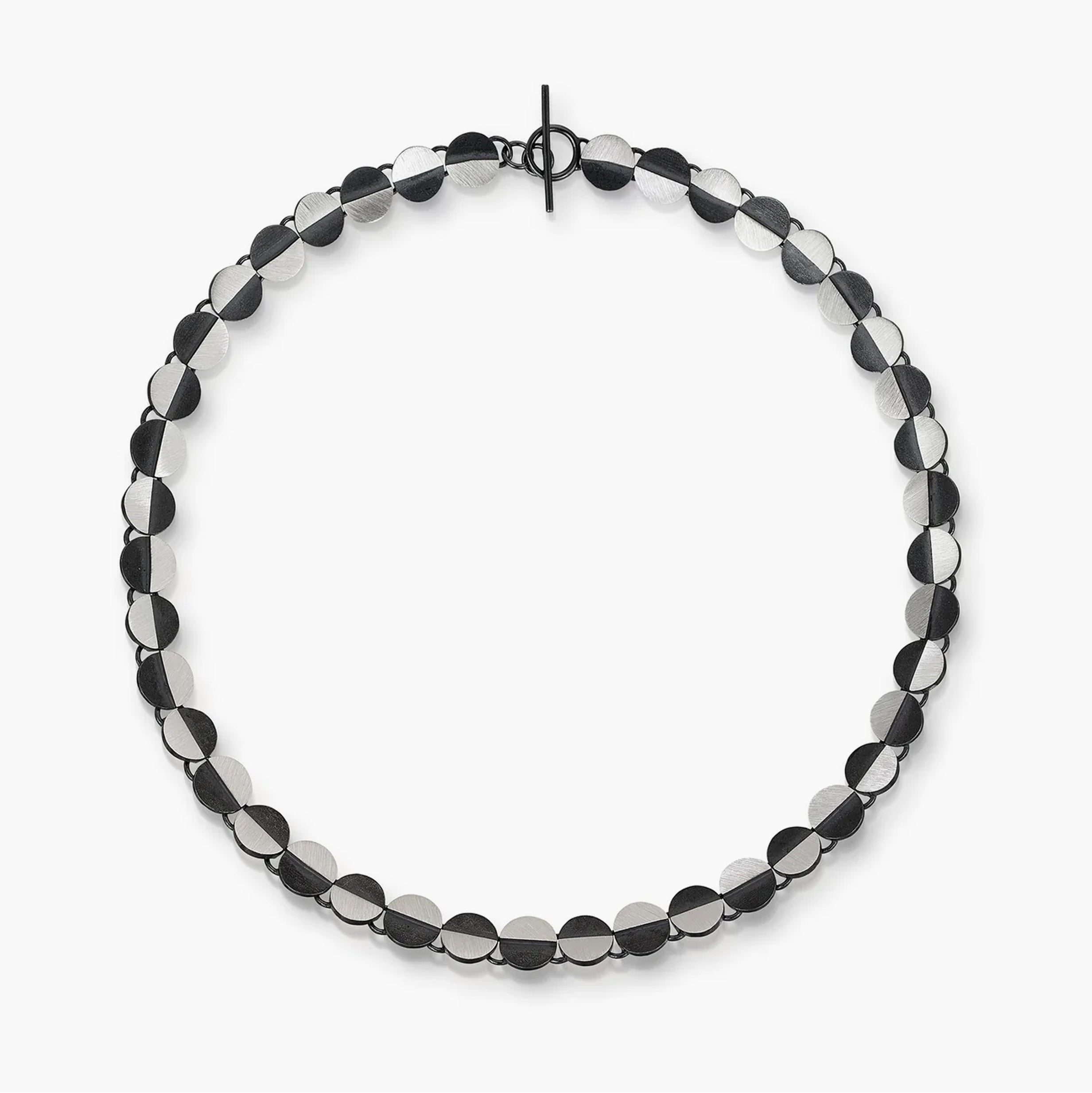 Eclipse Circle Half & Half Link Necklace