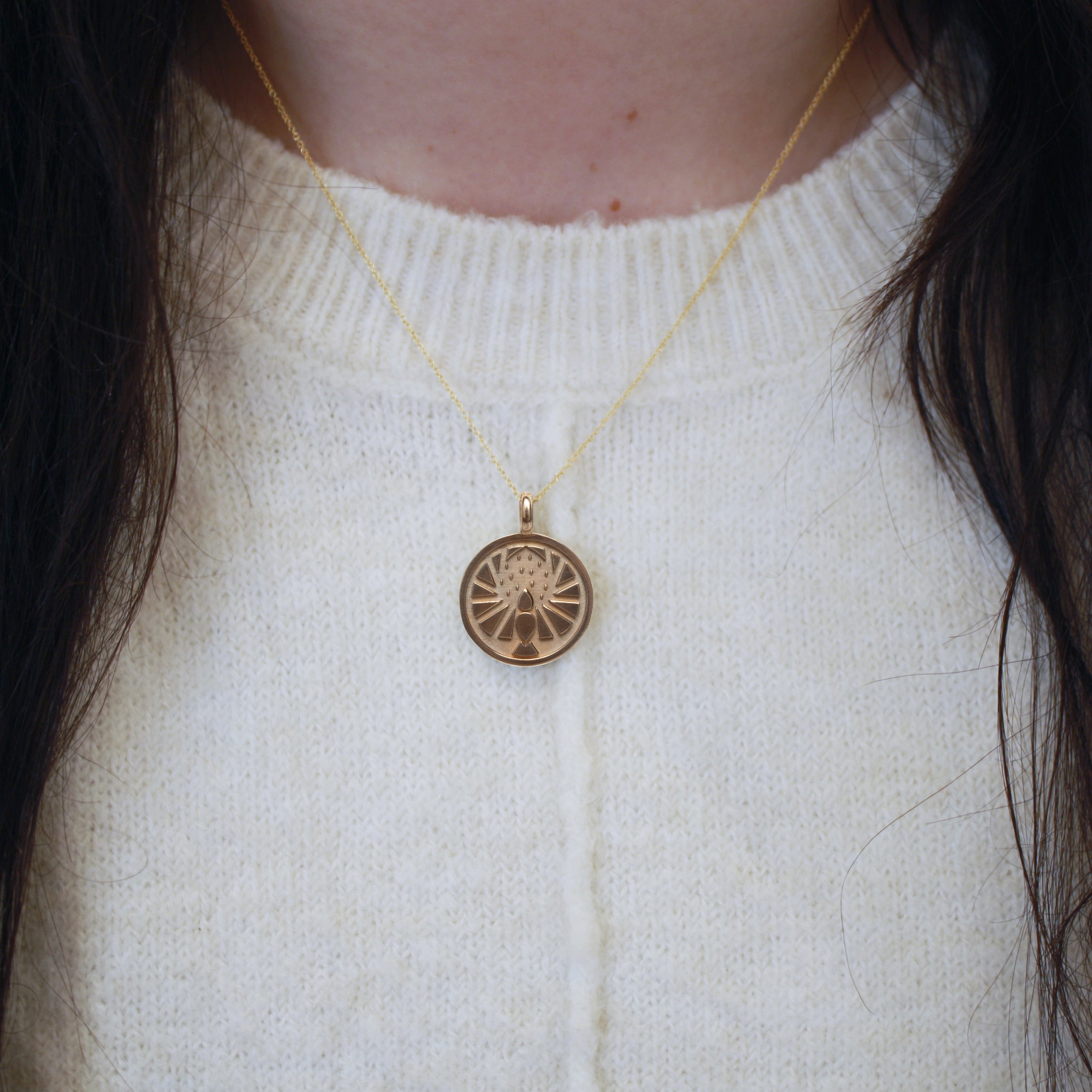 14k Gold Rebel Loon Medallion (chain optional)