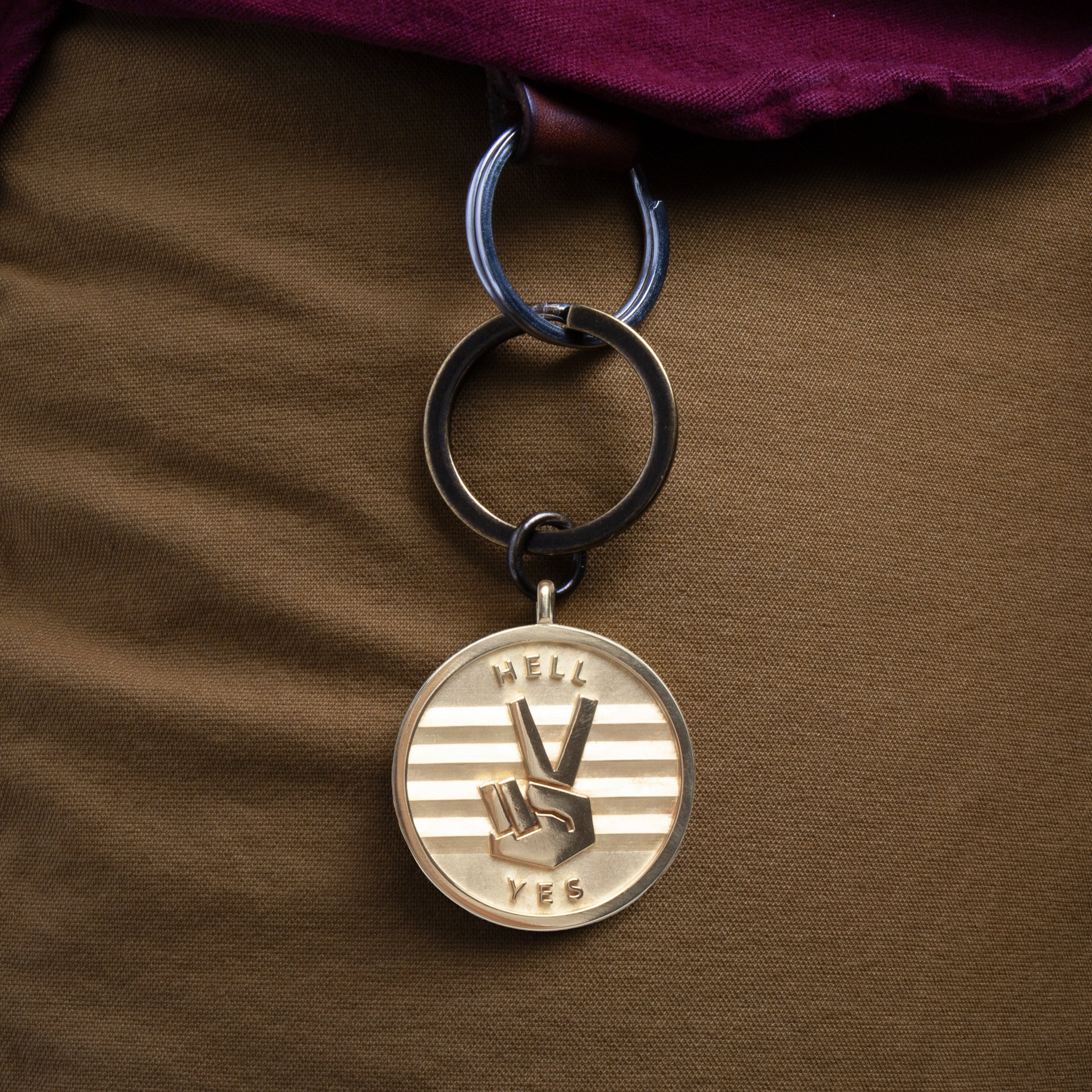 Peace + Hell Yes keychain