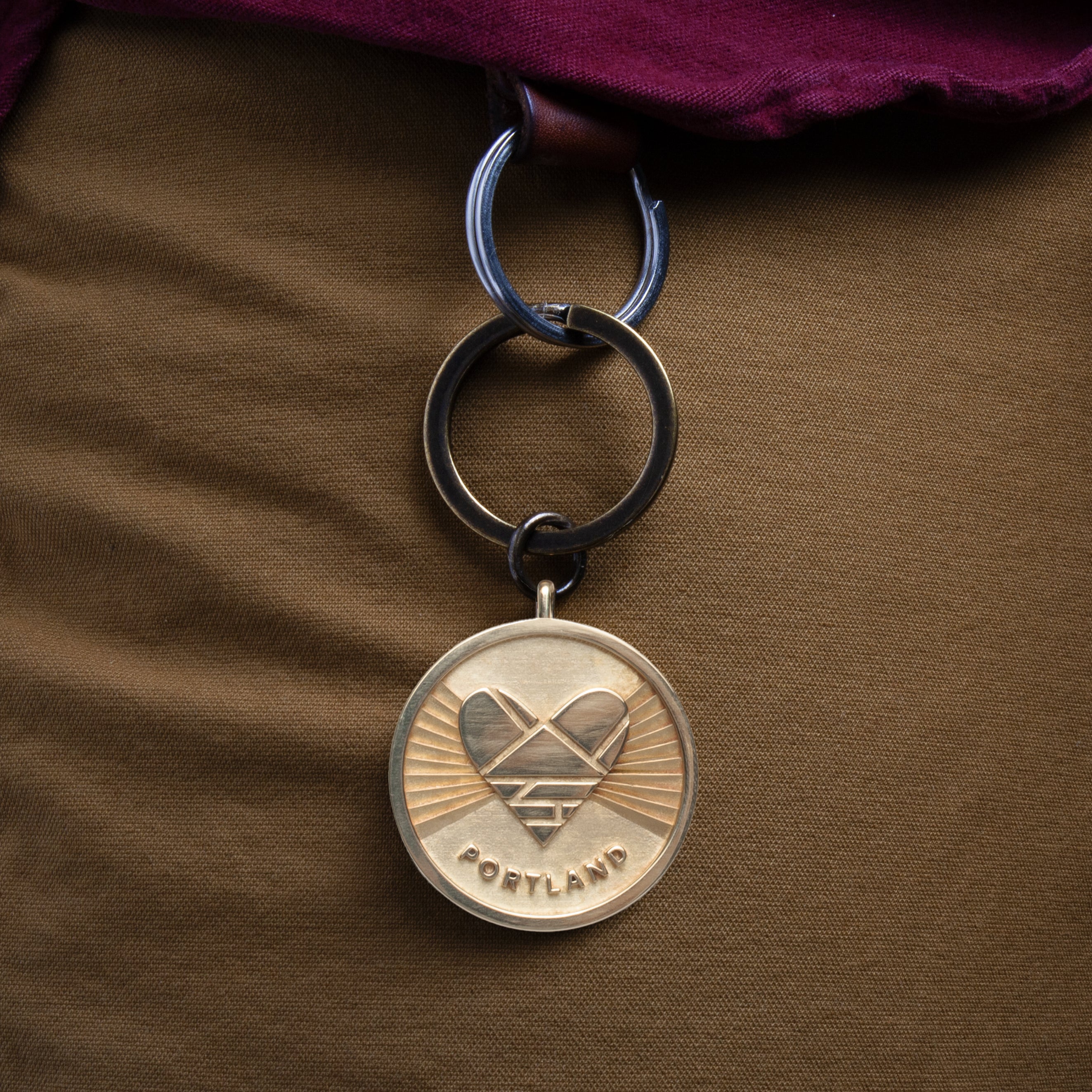Heart + Portland keychain