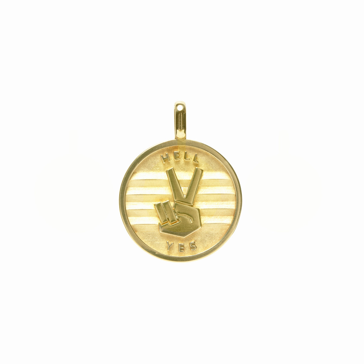 14k Gold Peace + Hell Yes medallion (chain optional) - presale