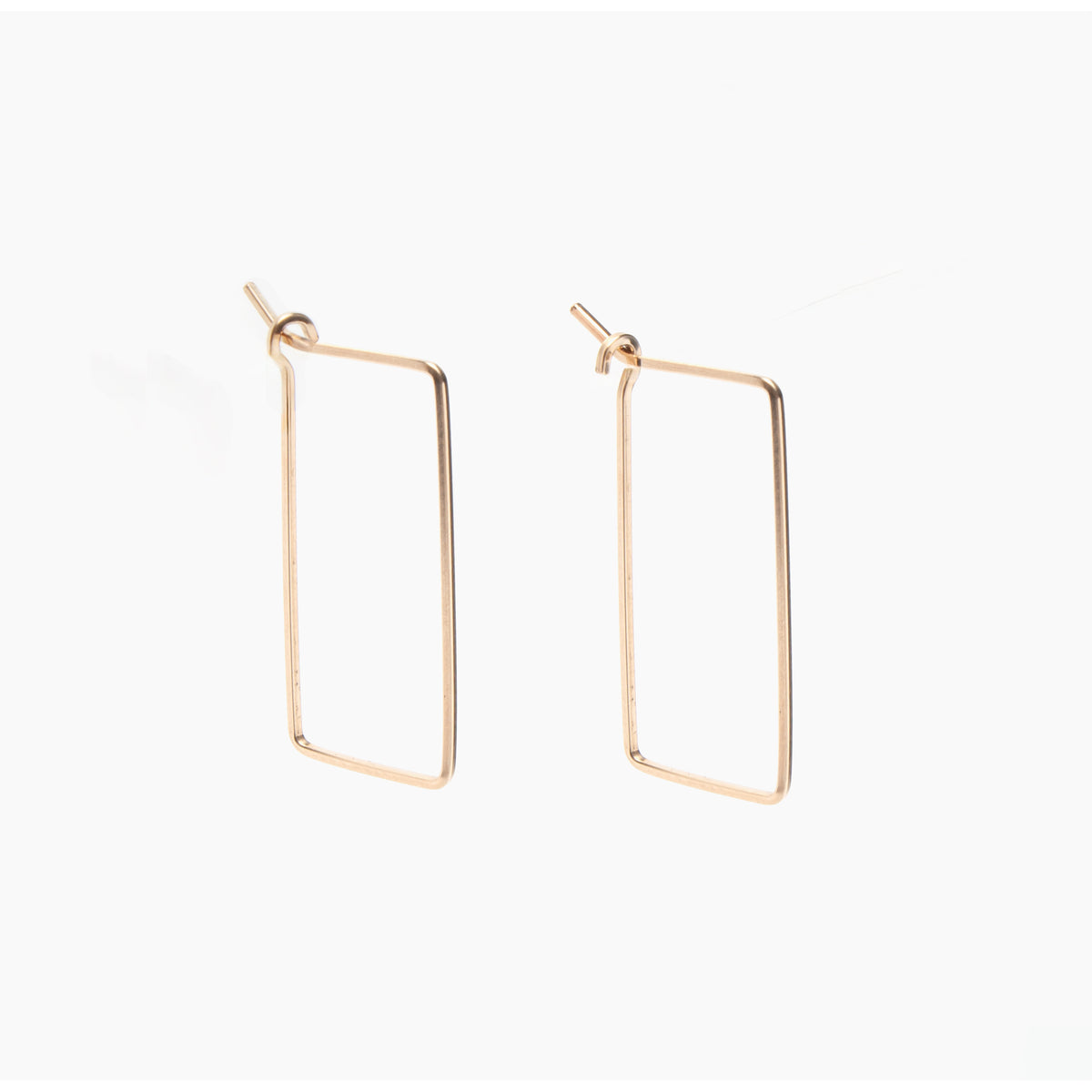 Small Rectangle Hoop Earrings