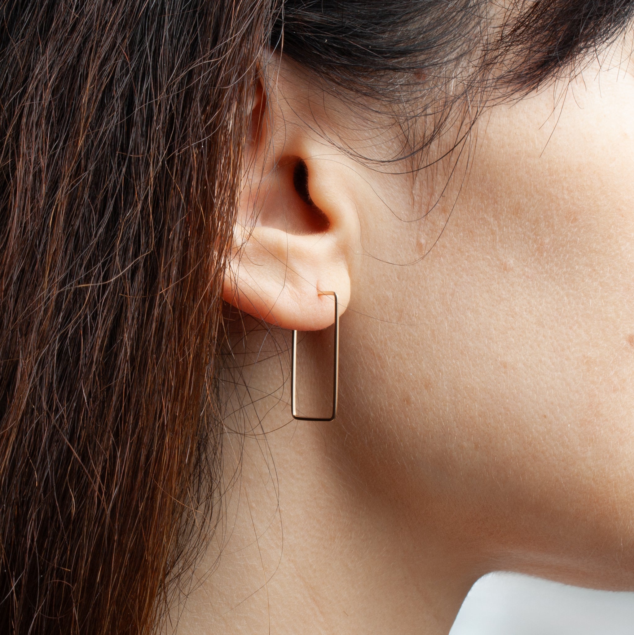 Small Rectangle Hoop Earrings