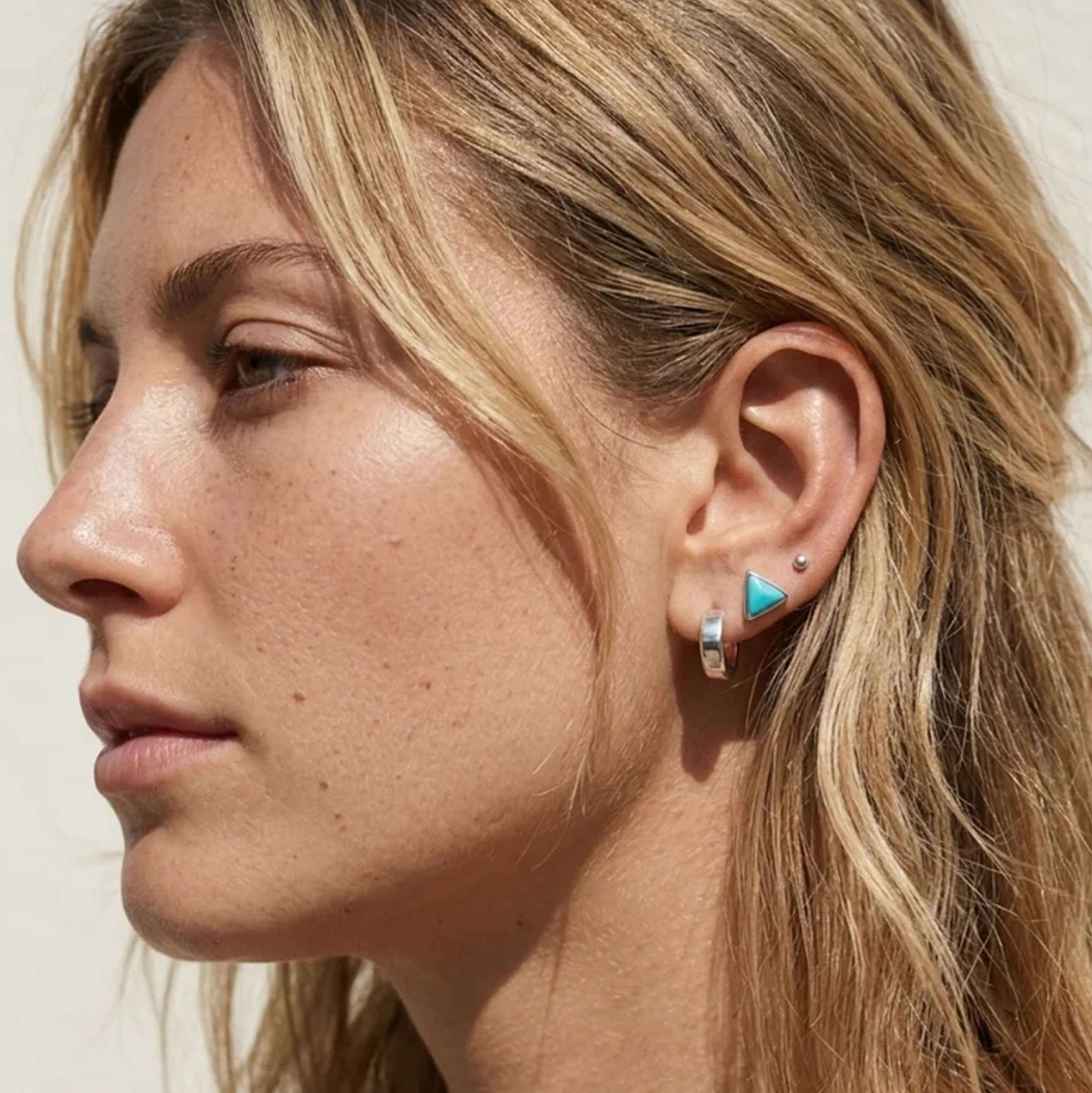 Wide Hinged Huggie Hoop Earrings