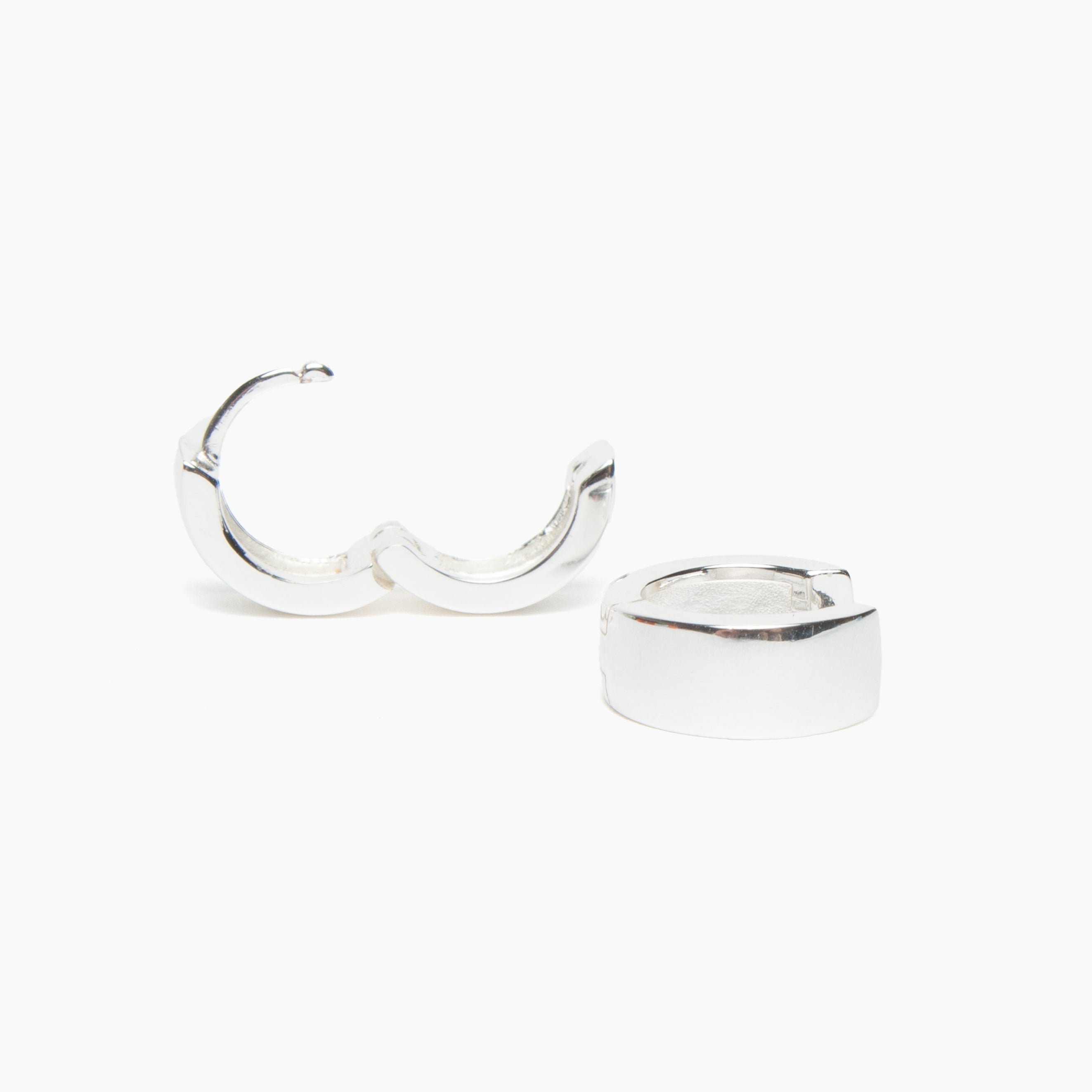 Wide Hinged Huggie Hoop Earrings