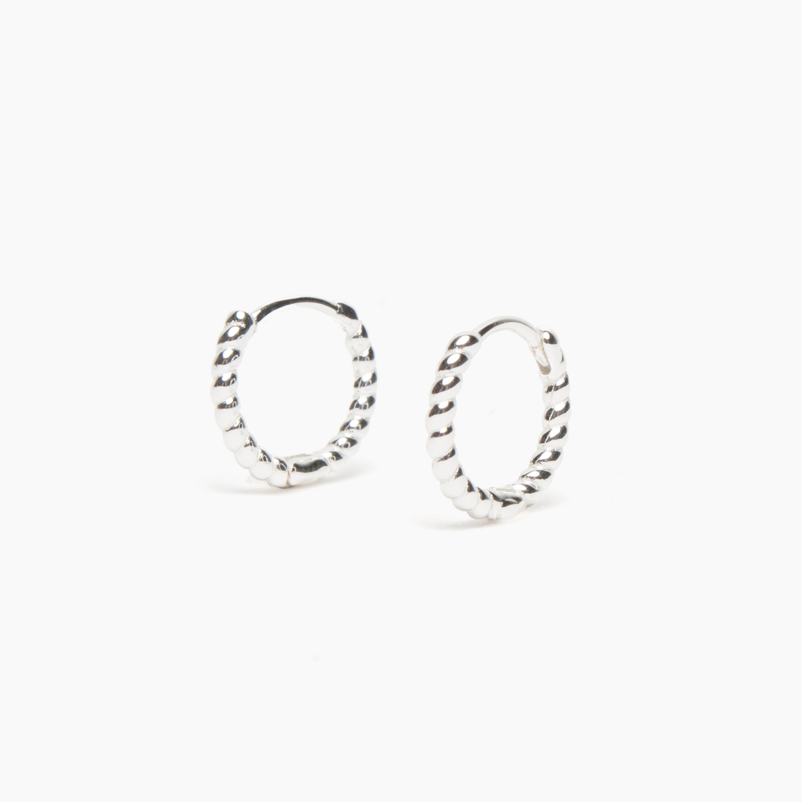Twisted Hinged Huggie Hoop Earrings
