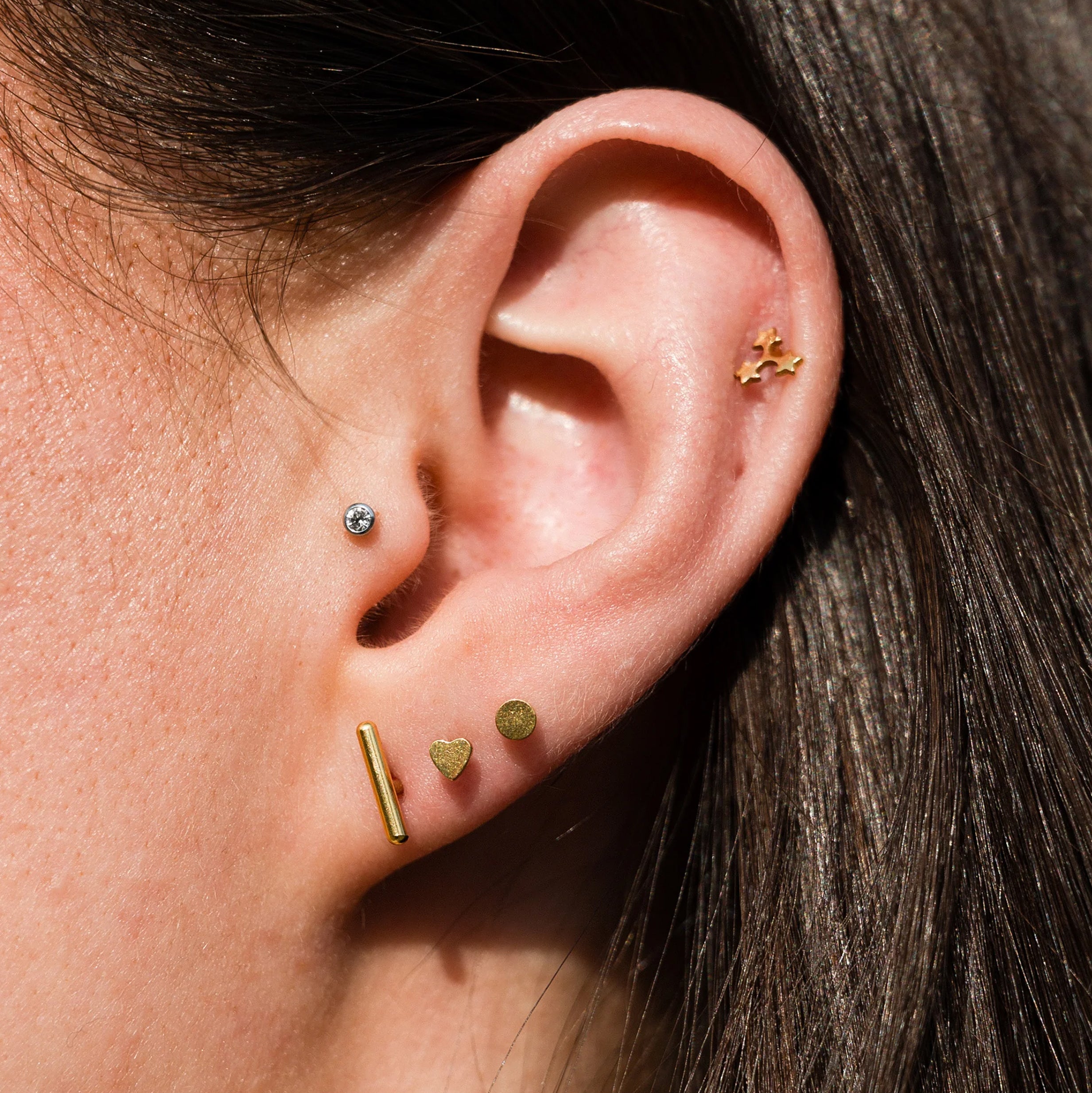 Bar Flat Back Stud Earring
