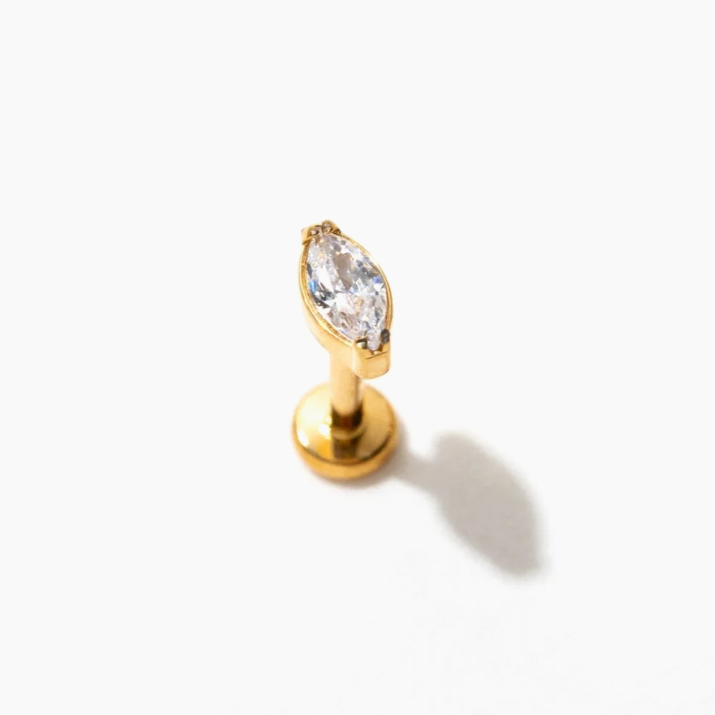 Marquise Flat Back Stud Earring