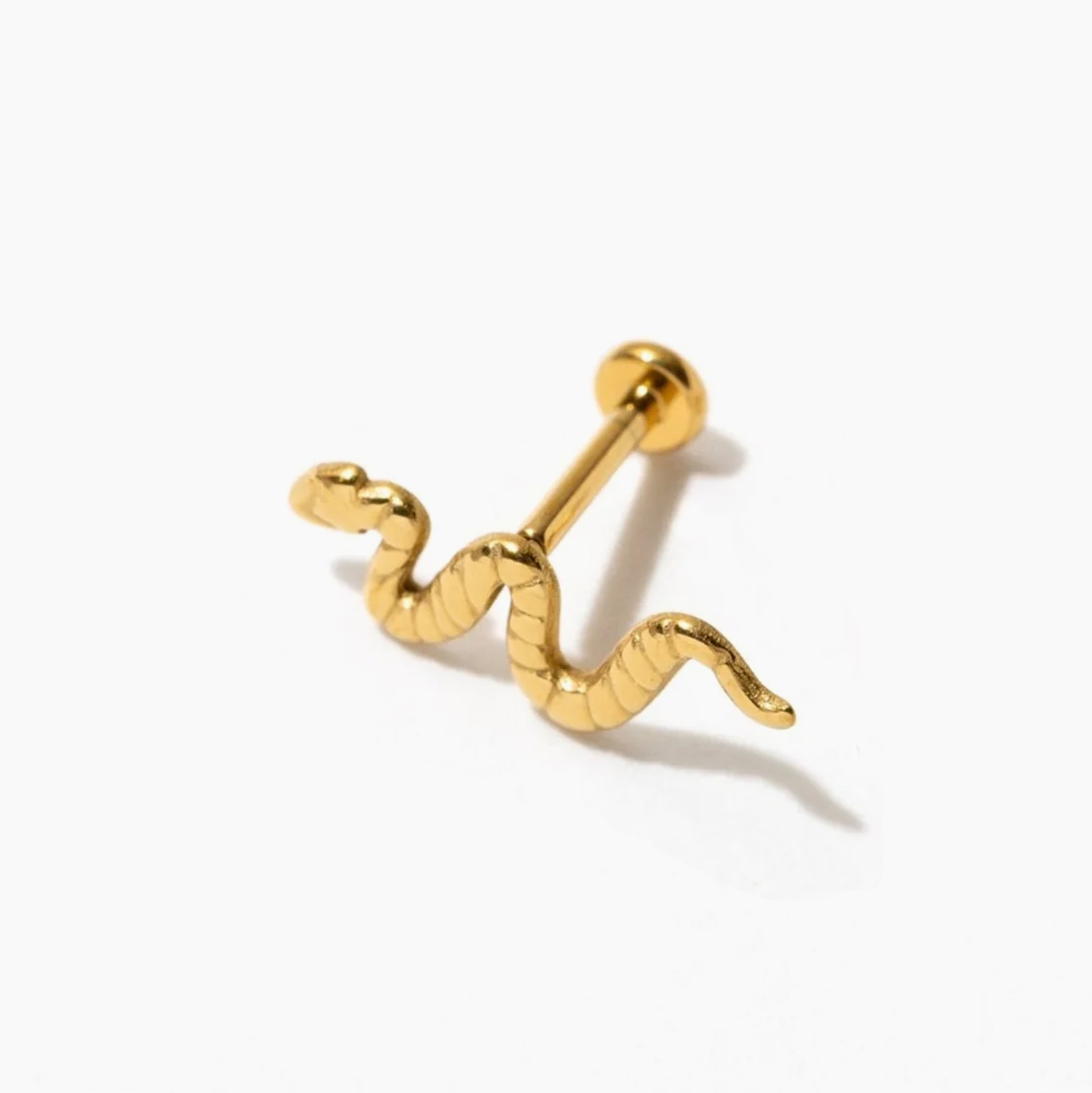 Snake Flat Back Stud Earring