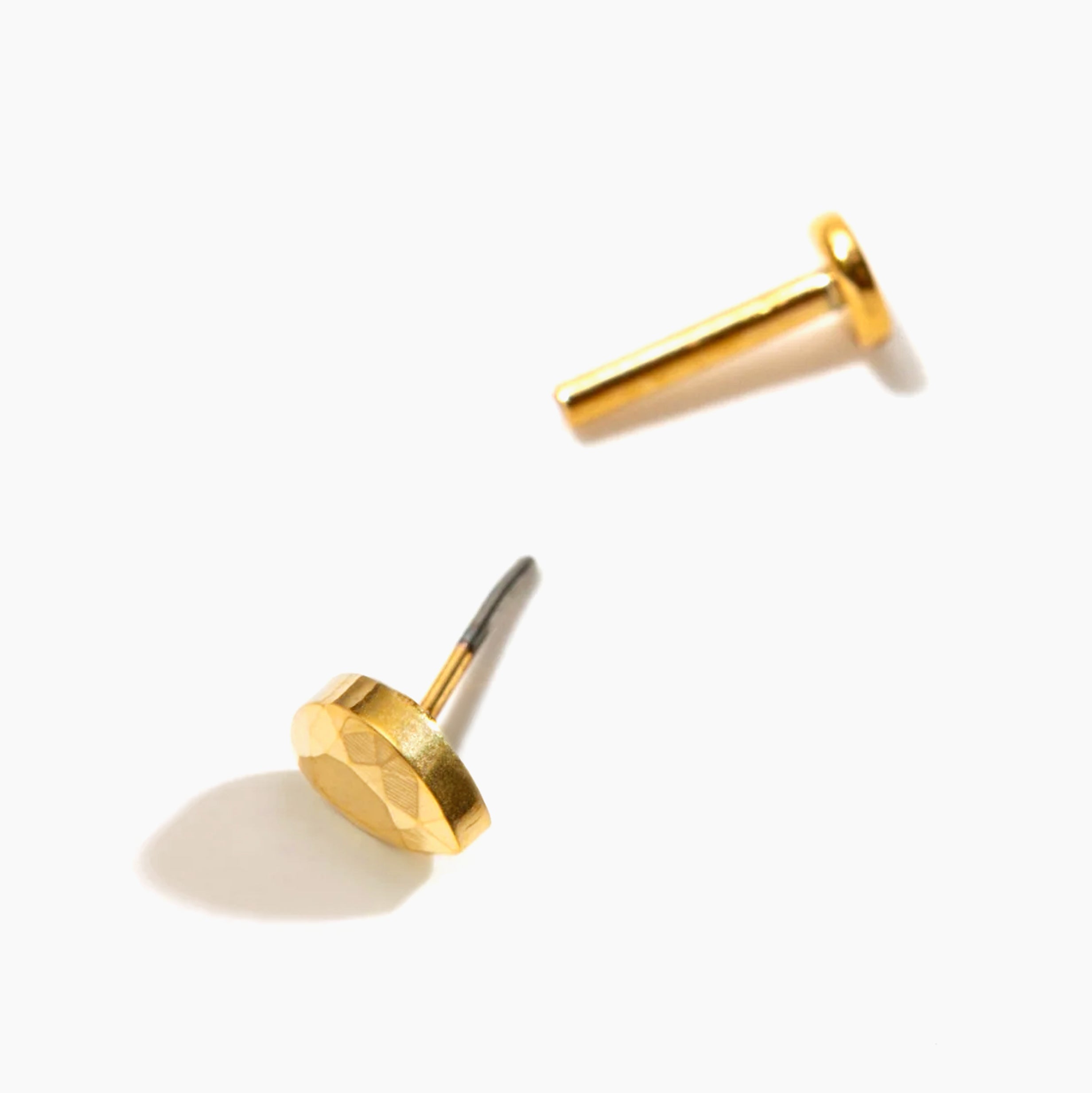 Faceted Teardrop Flat Back Stud Earring