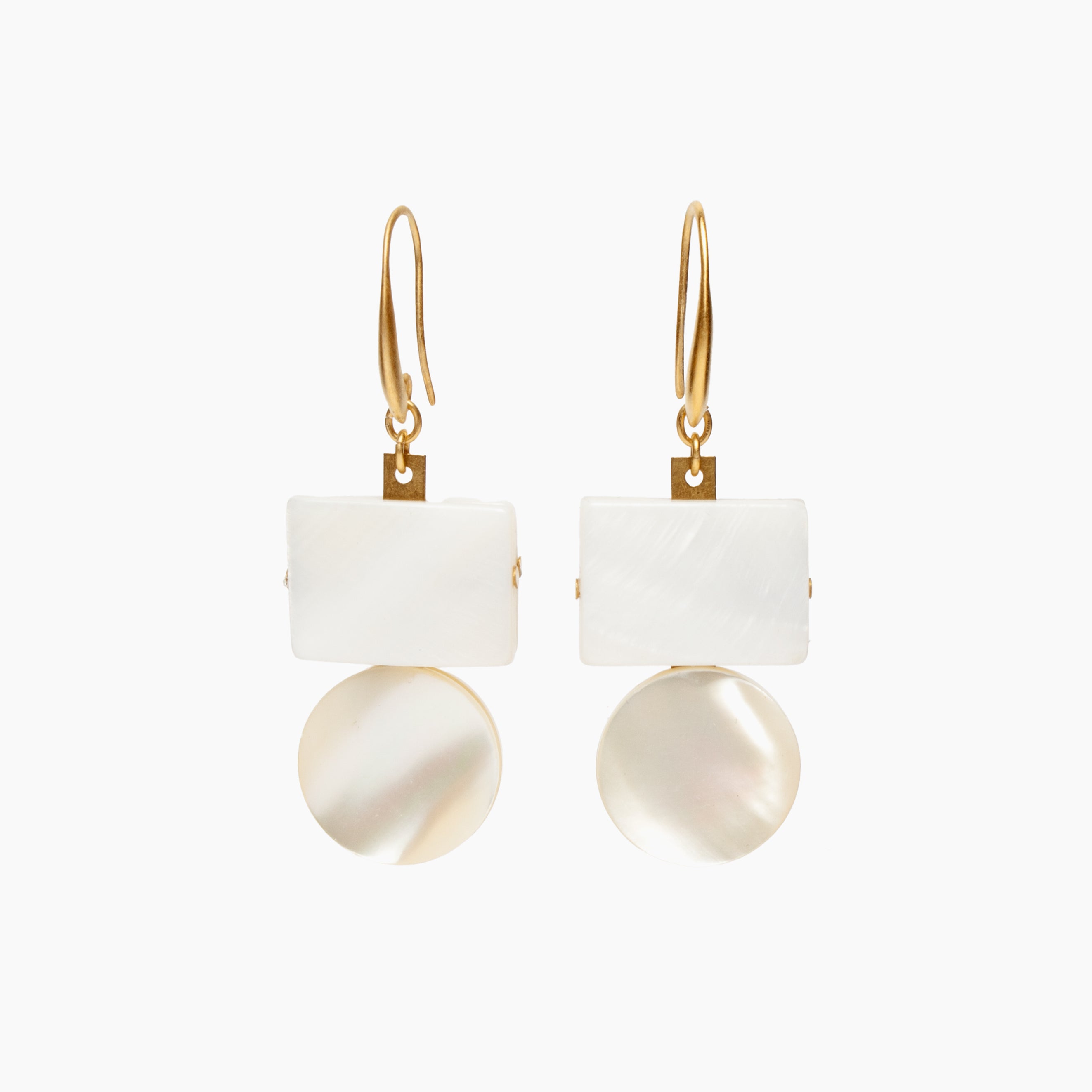 Mother of Pearl Geometric Earrings