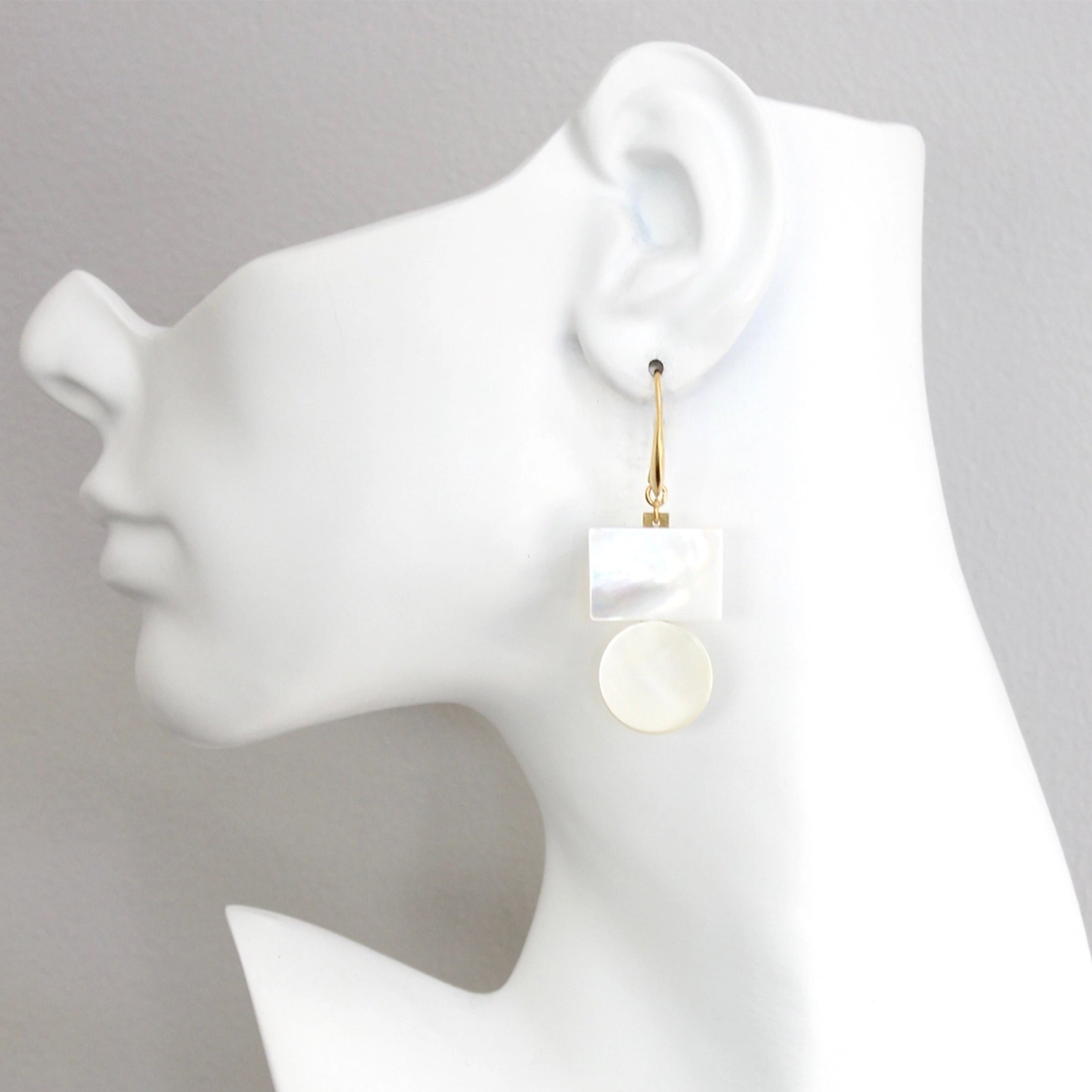 Mother of Pearl Geometric Earrings