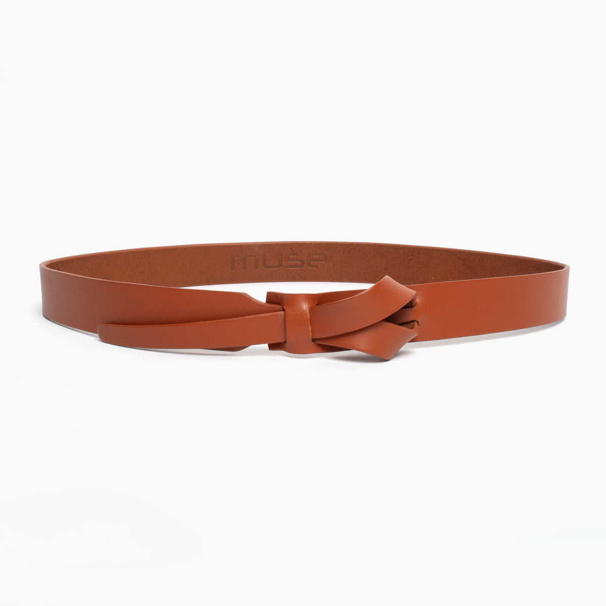 Buckleless Thin Camel Leather Belt