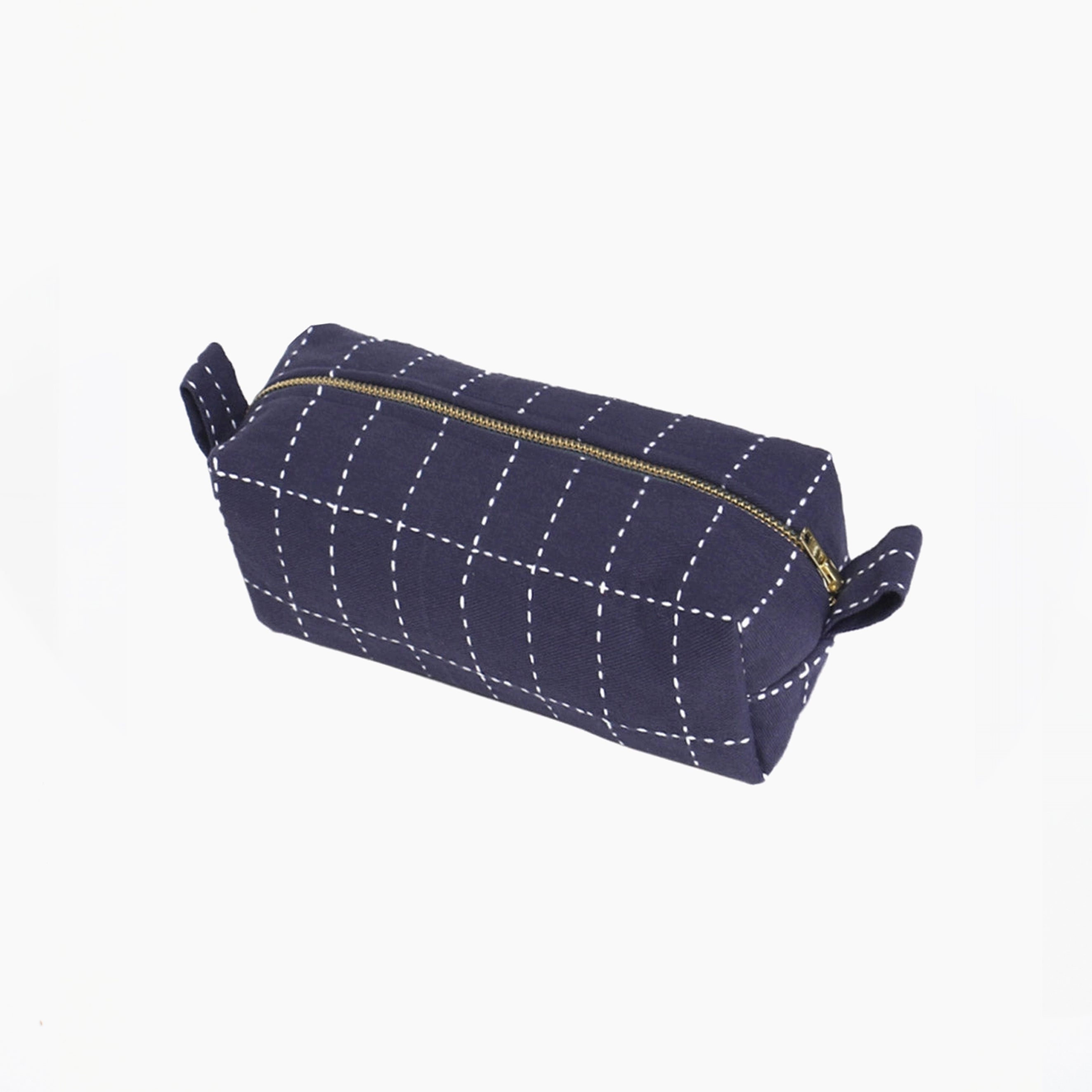 Small Grid-Stitch Toiletry Bag