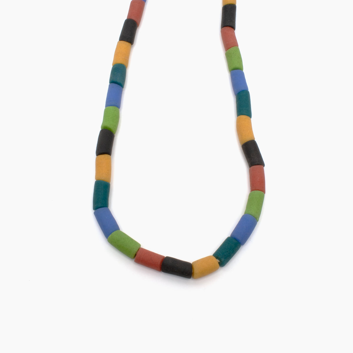 Strand of Bold, Bright Tube Beads from Ghana