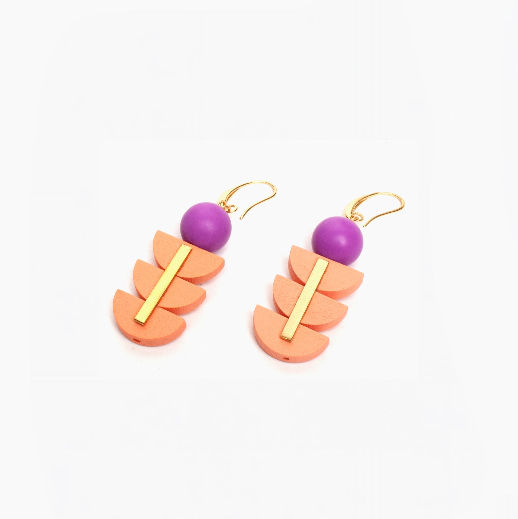 Pink and Purple Geometric Earrings