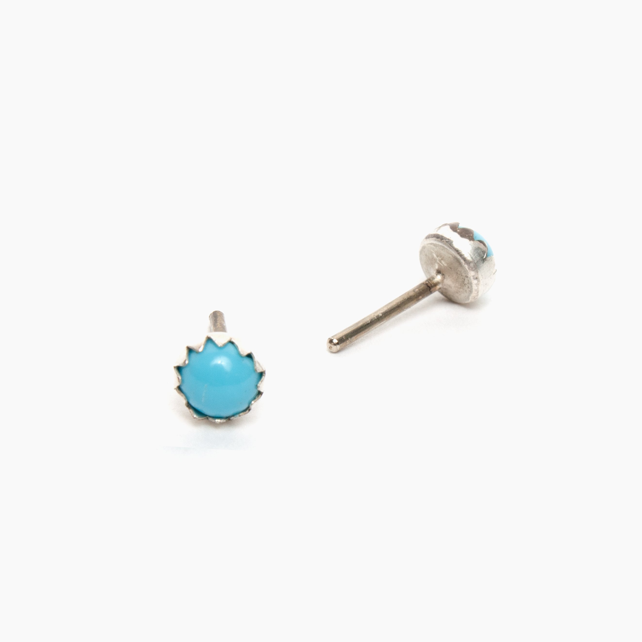 Simple Tiny Turquoise Stud Earrings