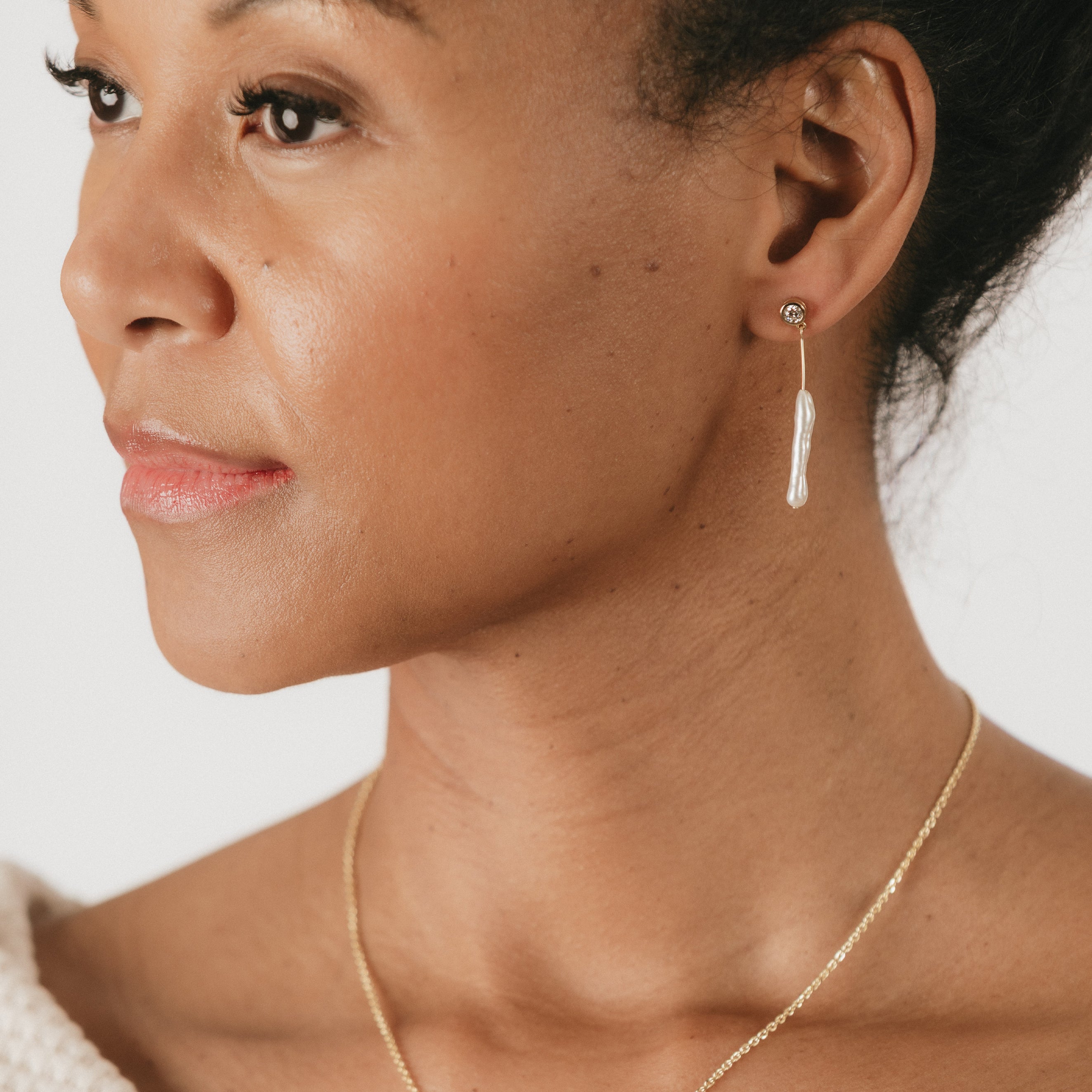 Somni Pearl Drop Post Earrings