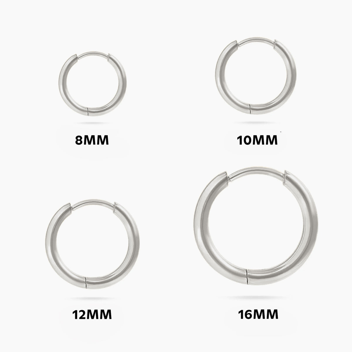 Surgical Stainless Steel Classic Huggie Hoop Earrings
