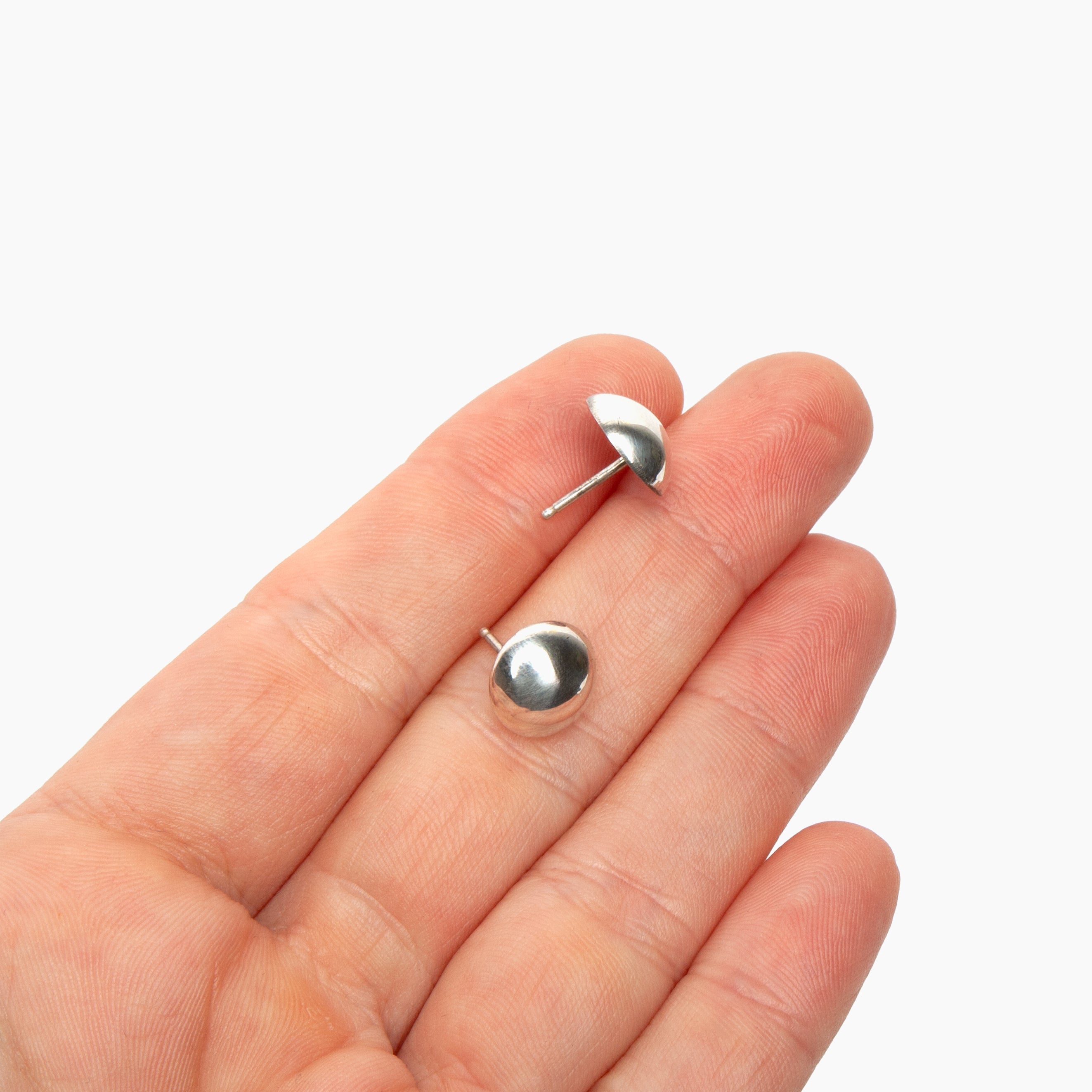 Sterling Silver Dome Stud Earrings