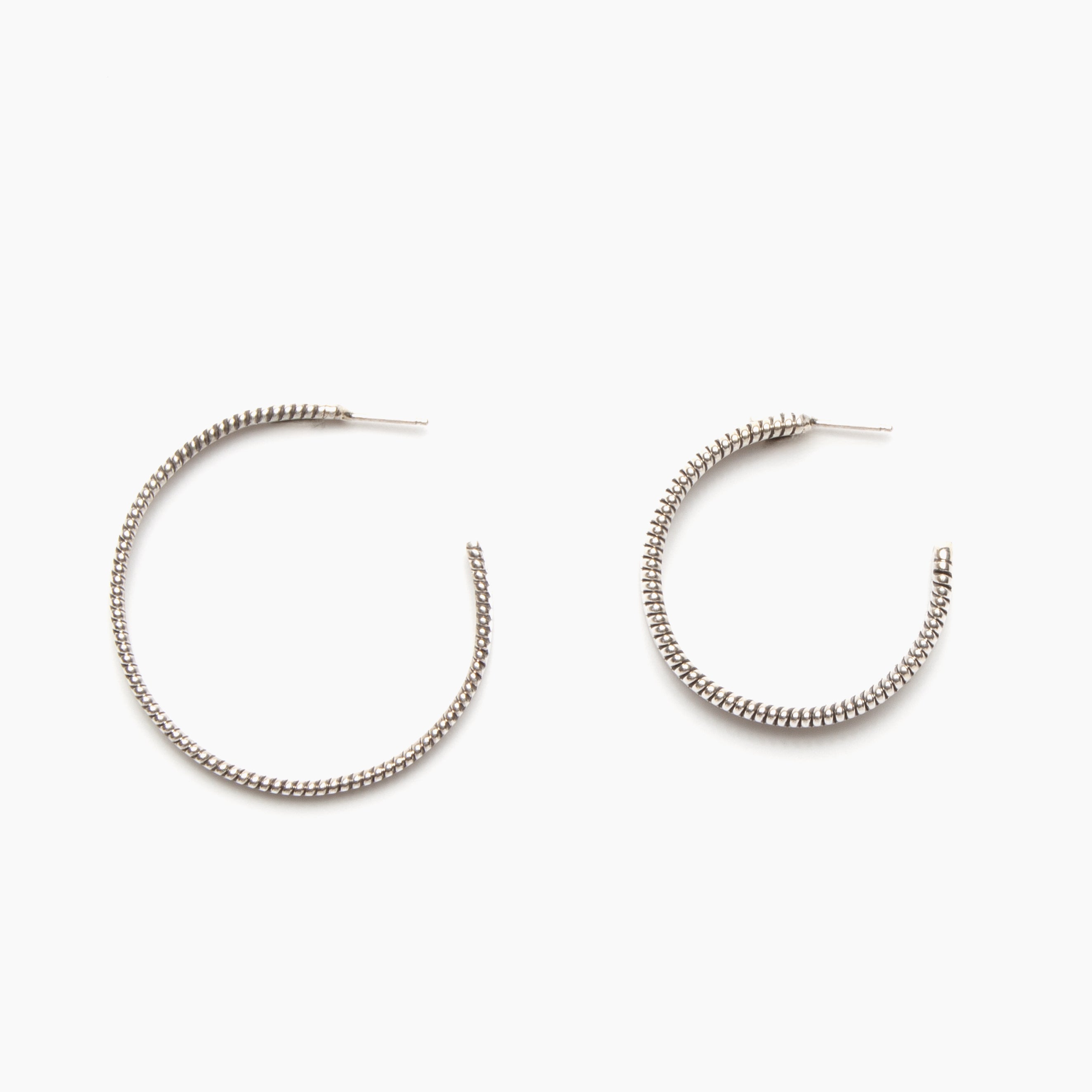 Sterling Silver Jagged Edge Hoop Earrings