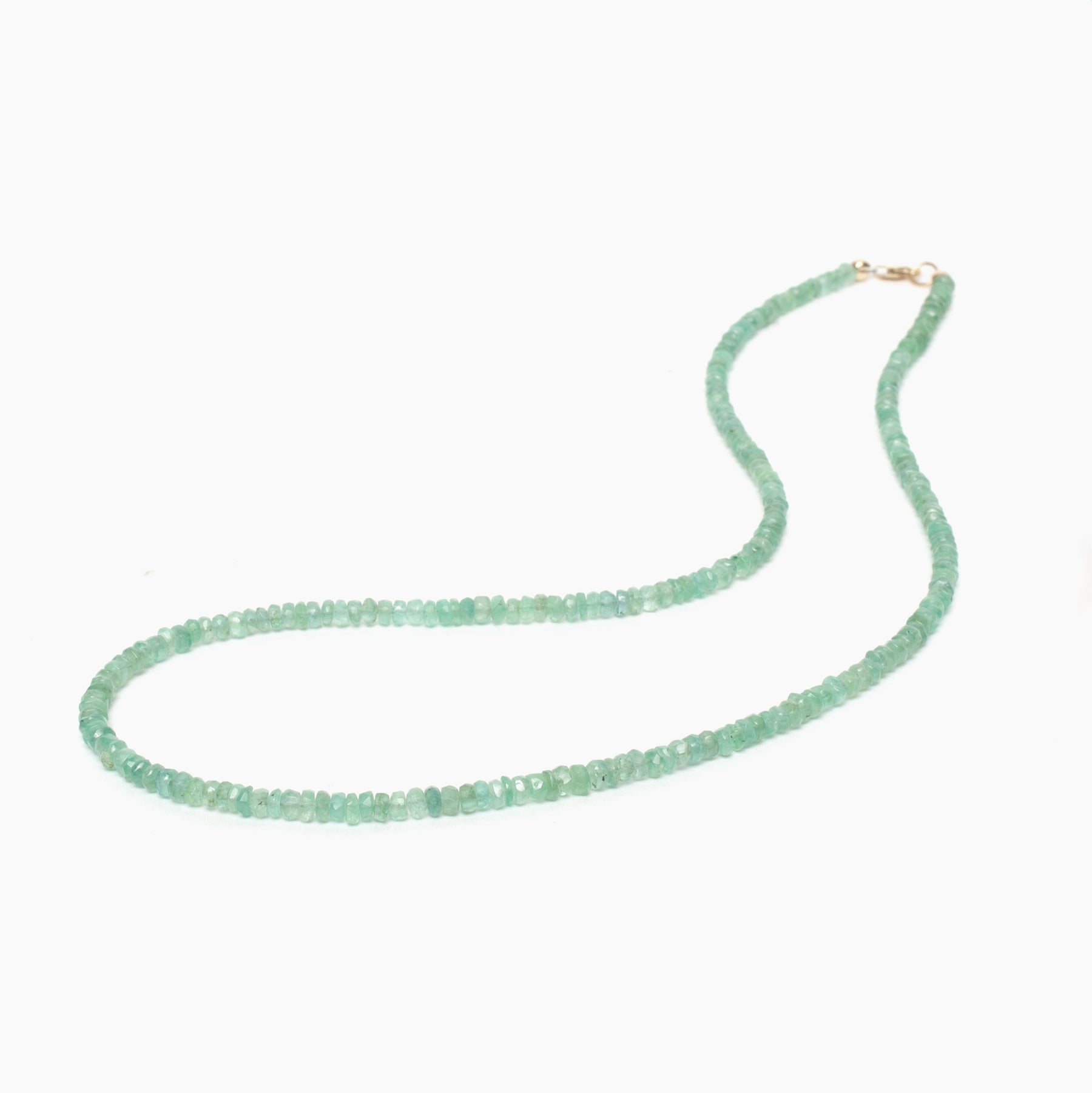 Carved Emerald Strand Necklace