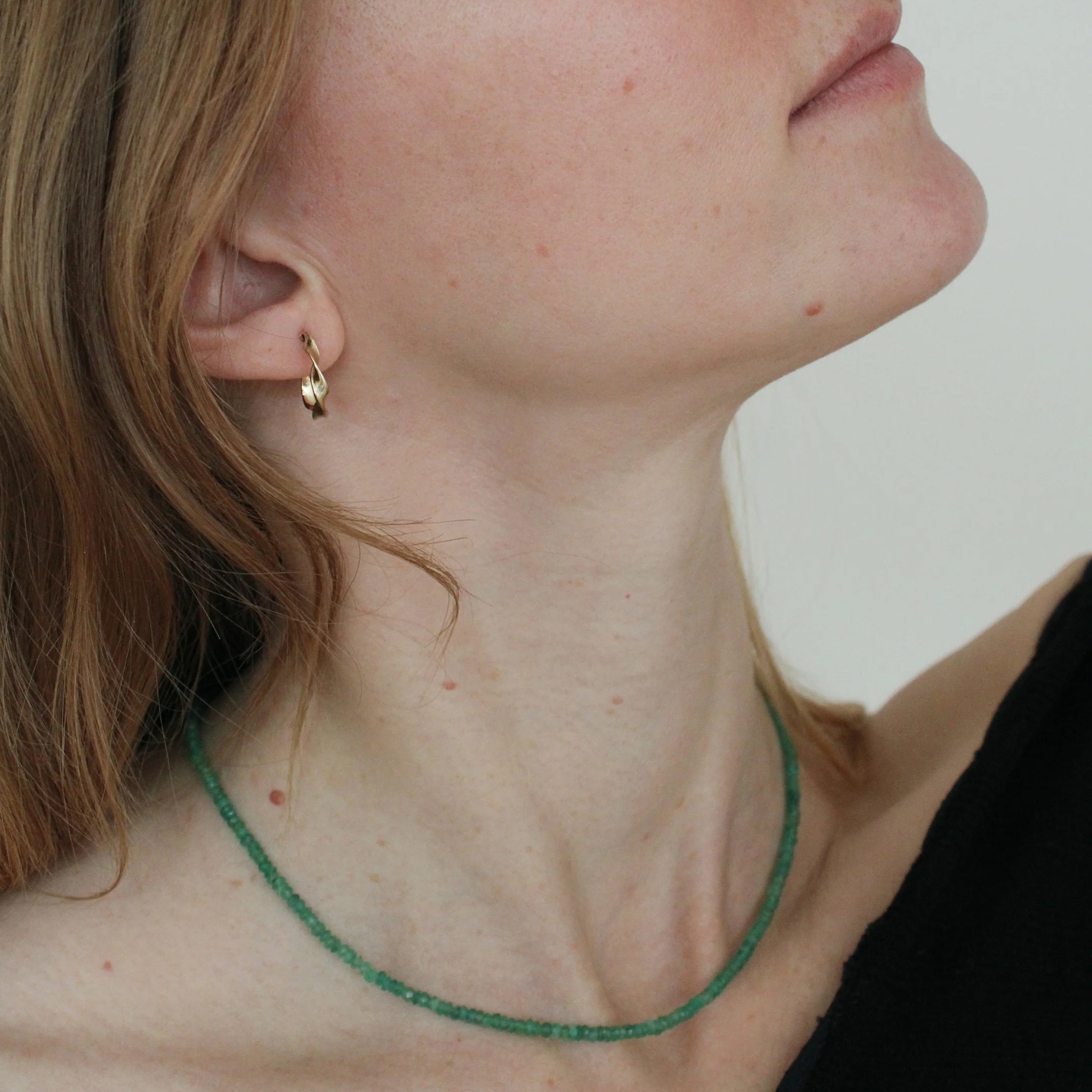 Carved Emerald Strand Necklace