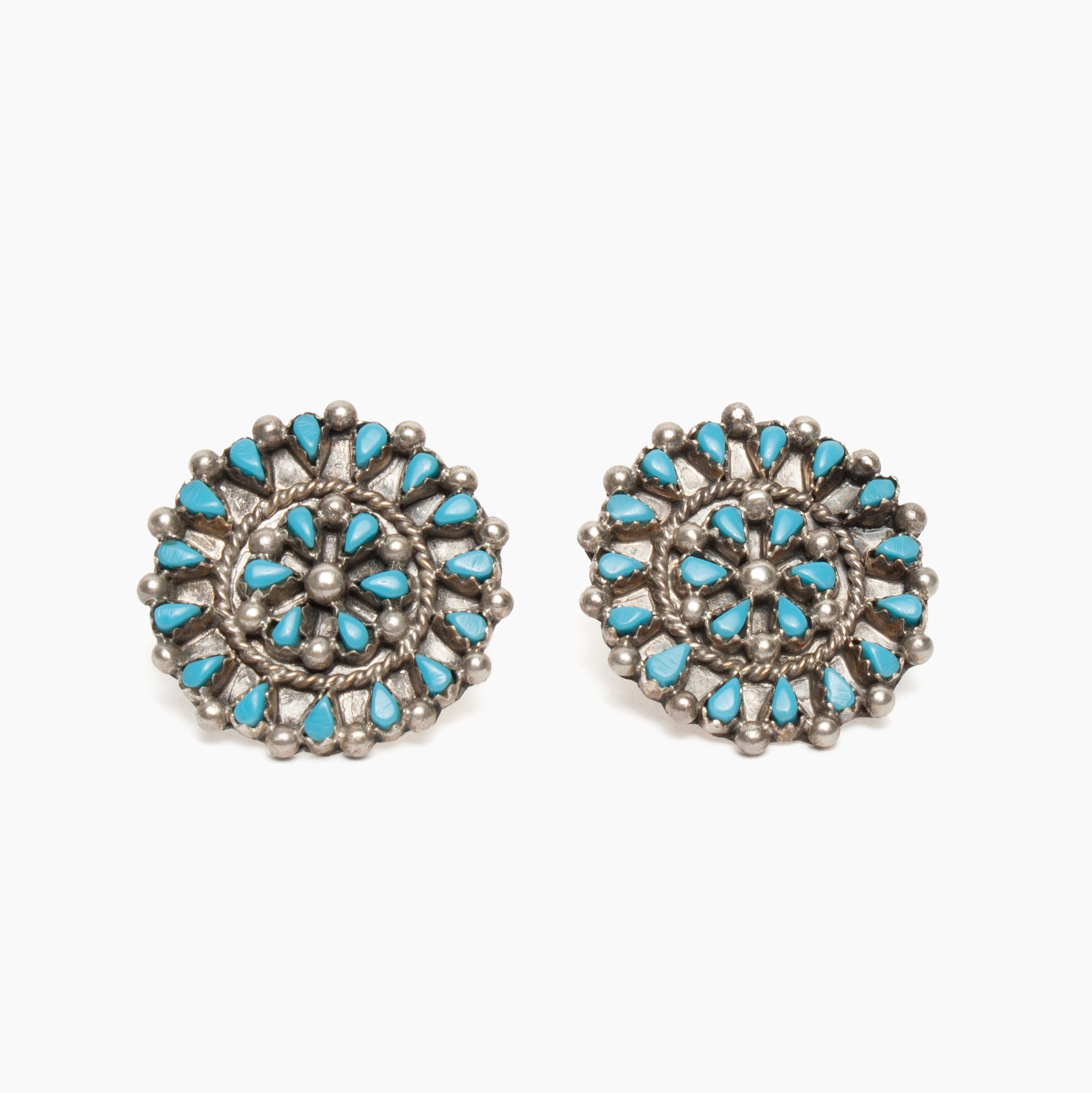 Tricia Leekity Zuni Kingman Turquoise Stud Earrings