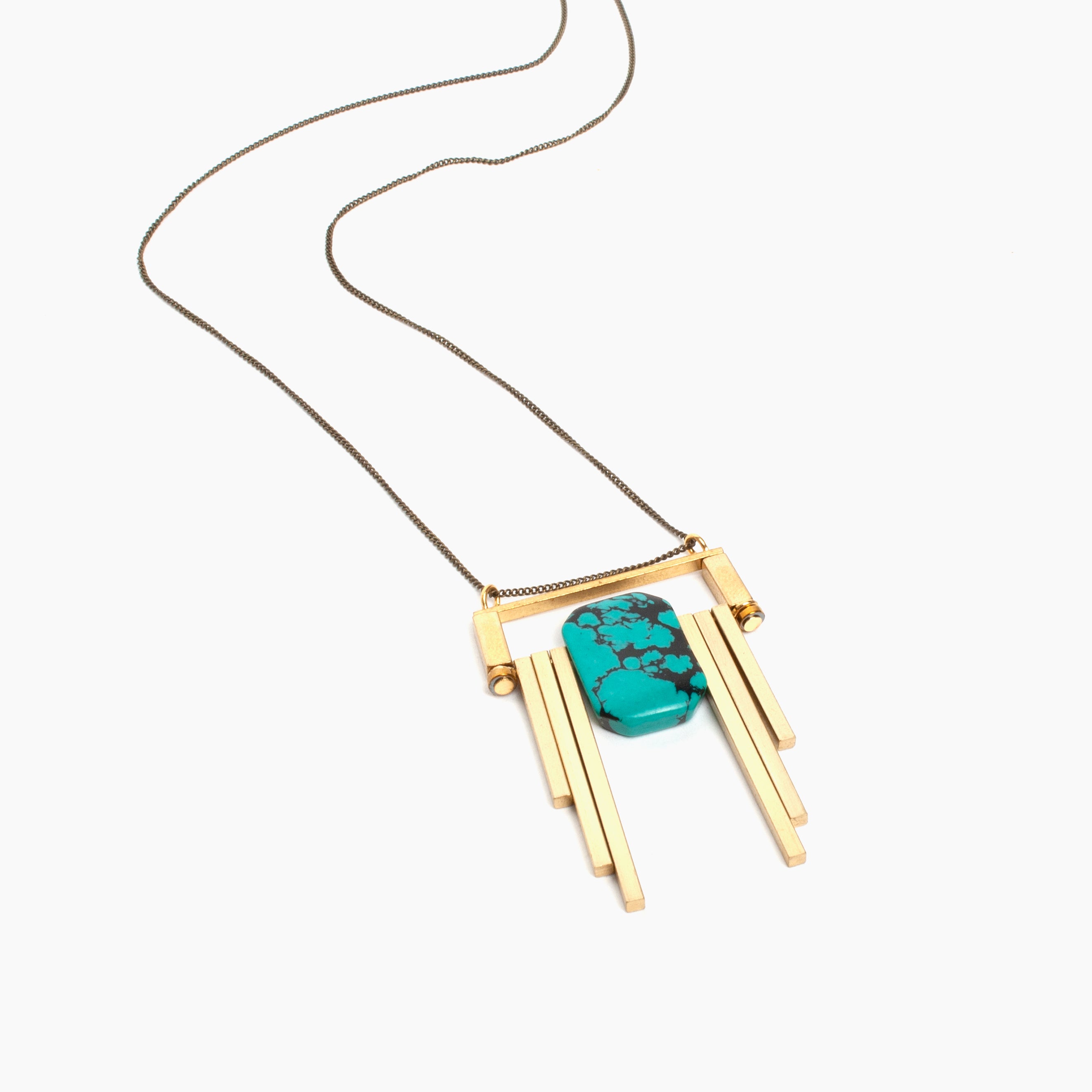 Turquoise Pendant Chain Necklace