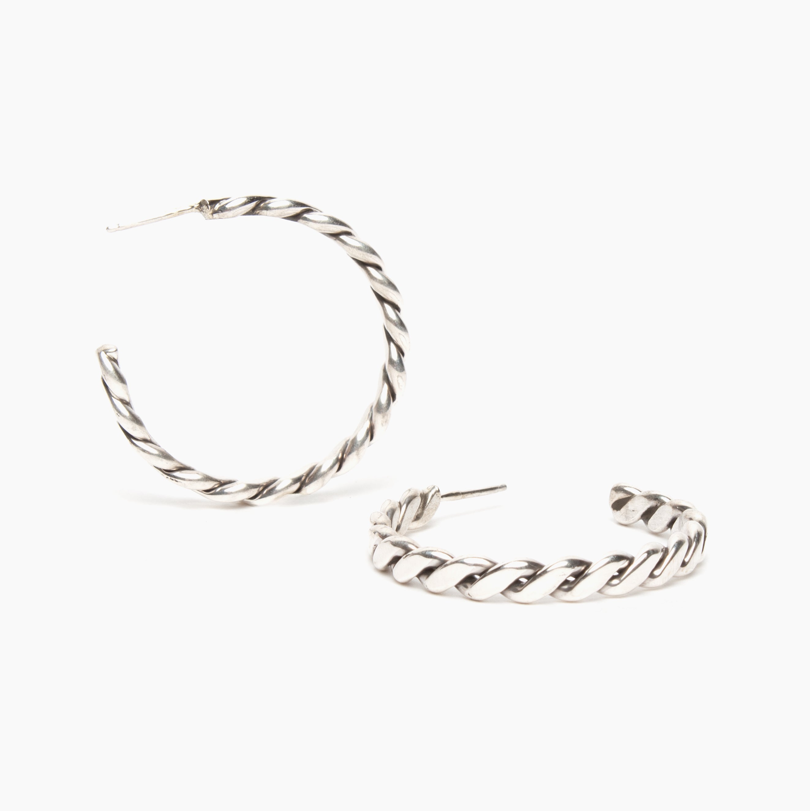 Two Strand Sterling Silver Hoop Earrings