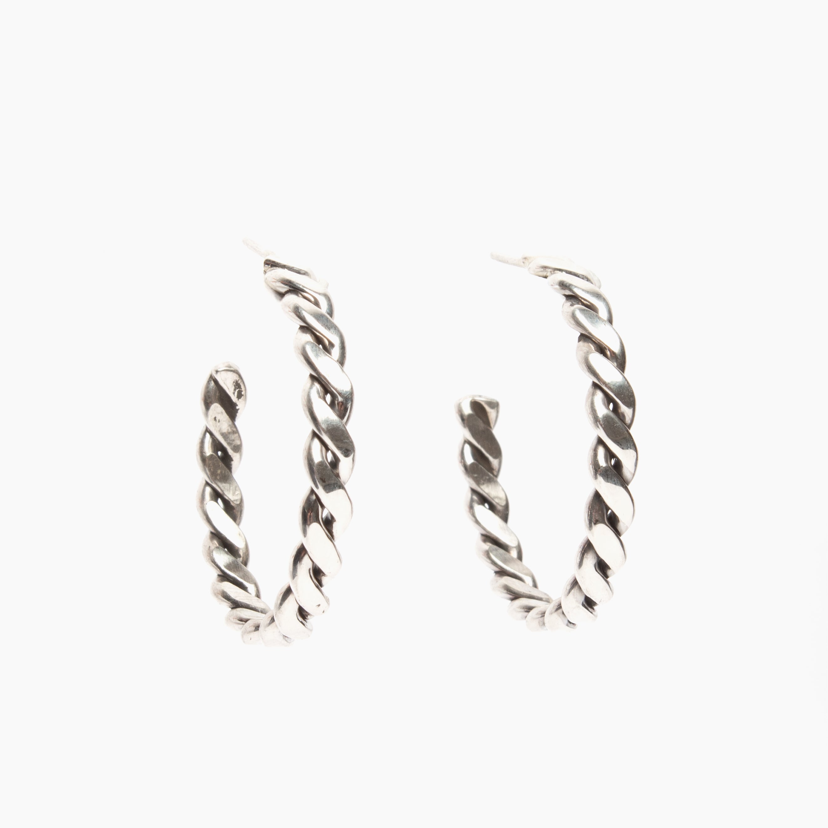 Two Strand Sterling Silver Hoop Earrings