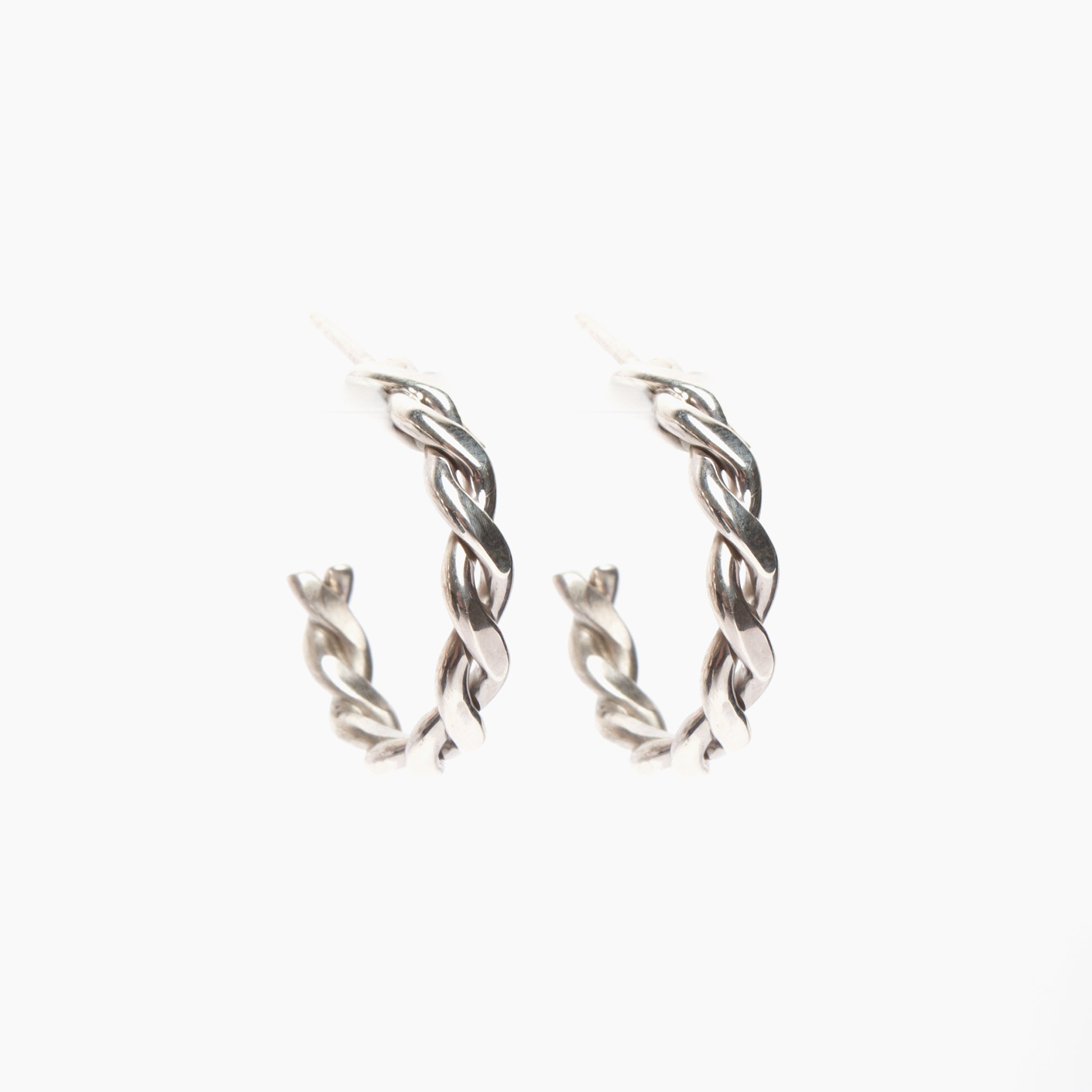 Two Strand Sterling Silver Hoop Earrings