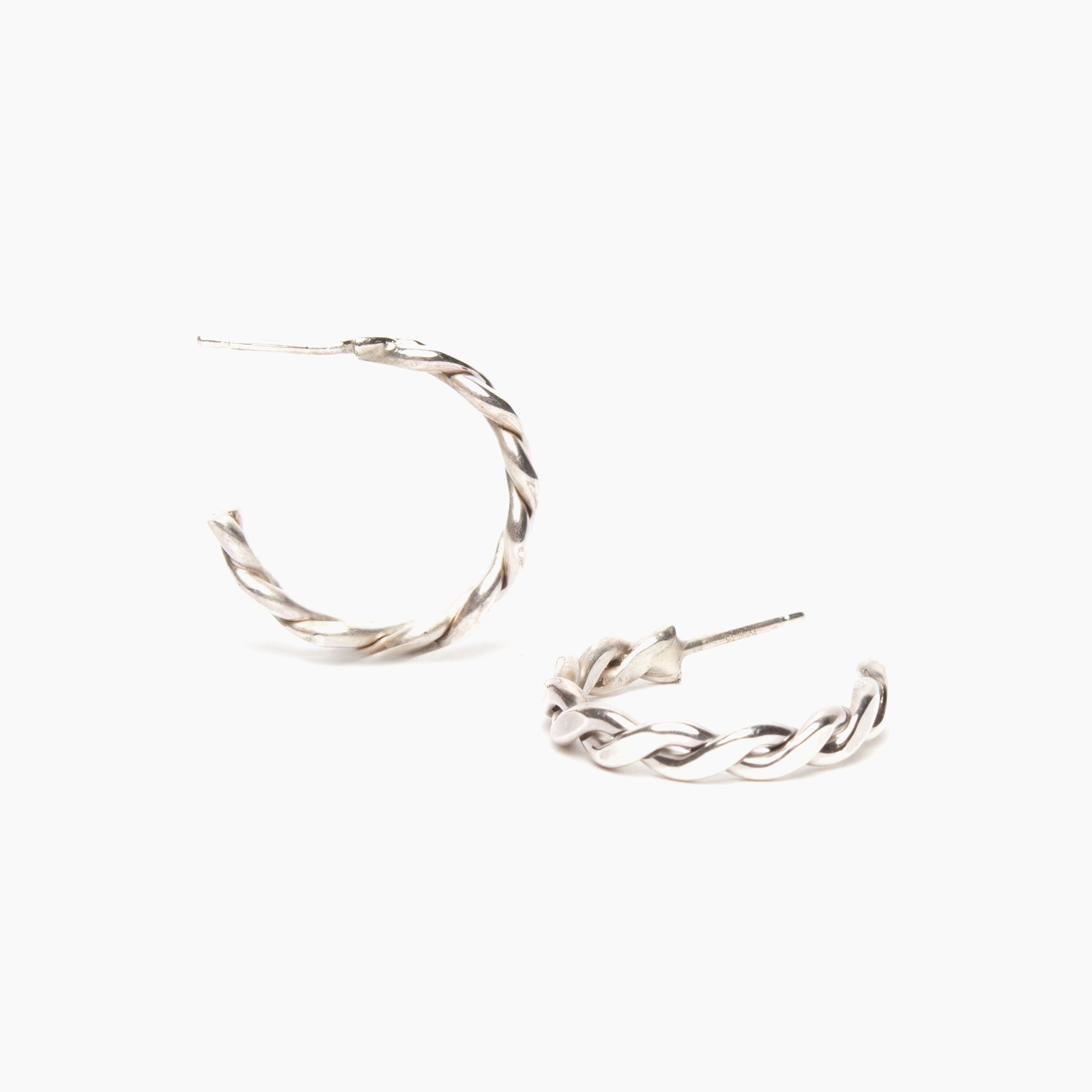 Two Strand Sterling Silver Hoop Earrings