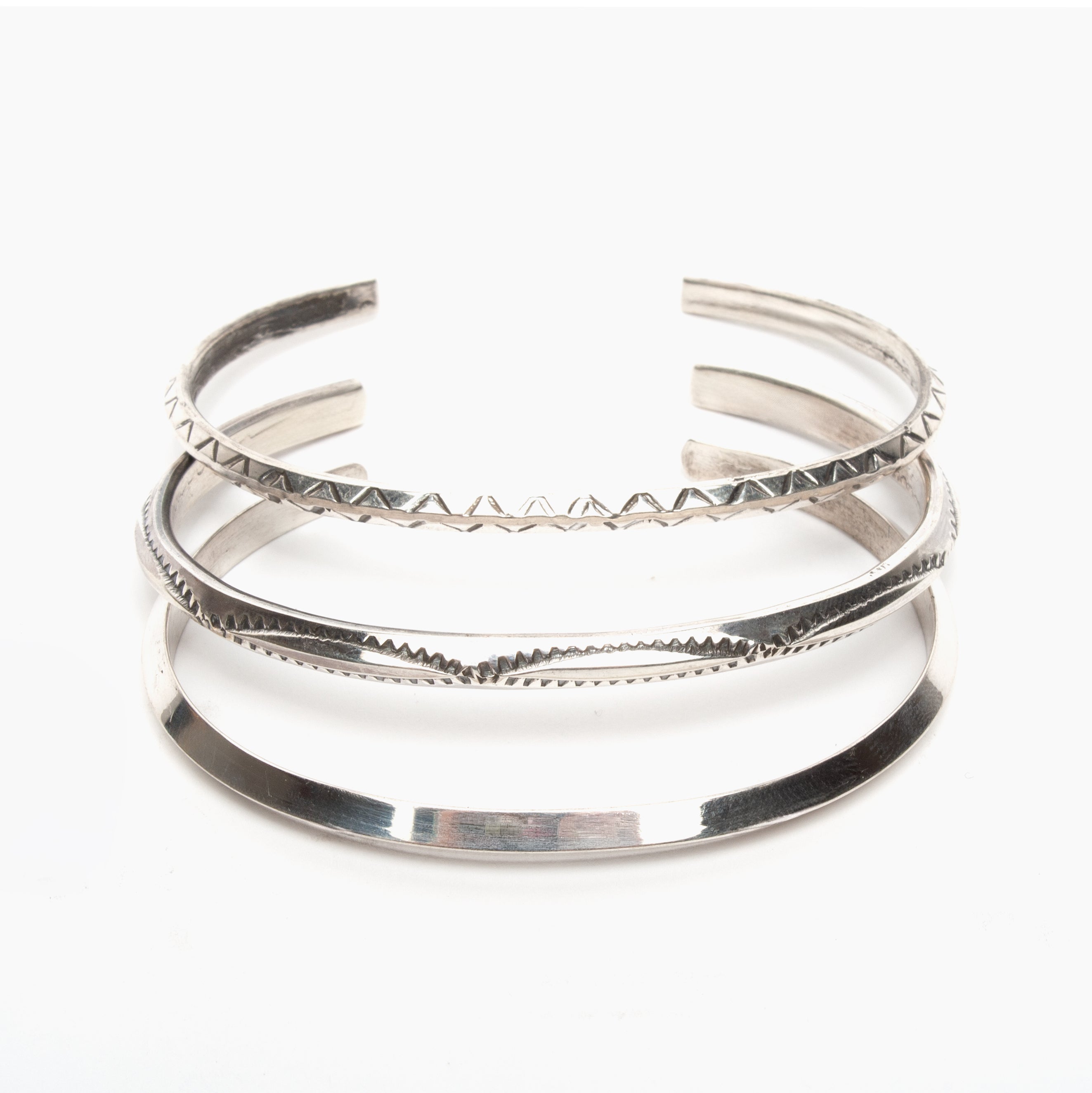 Zuni & Navajo Sterling Silver Cuff Bracelets
