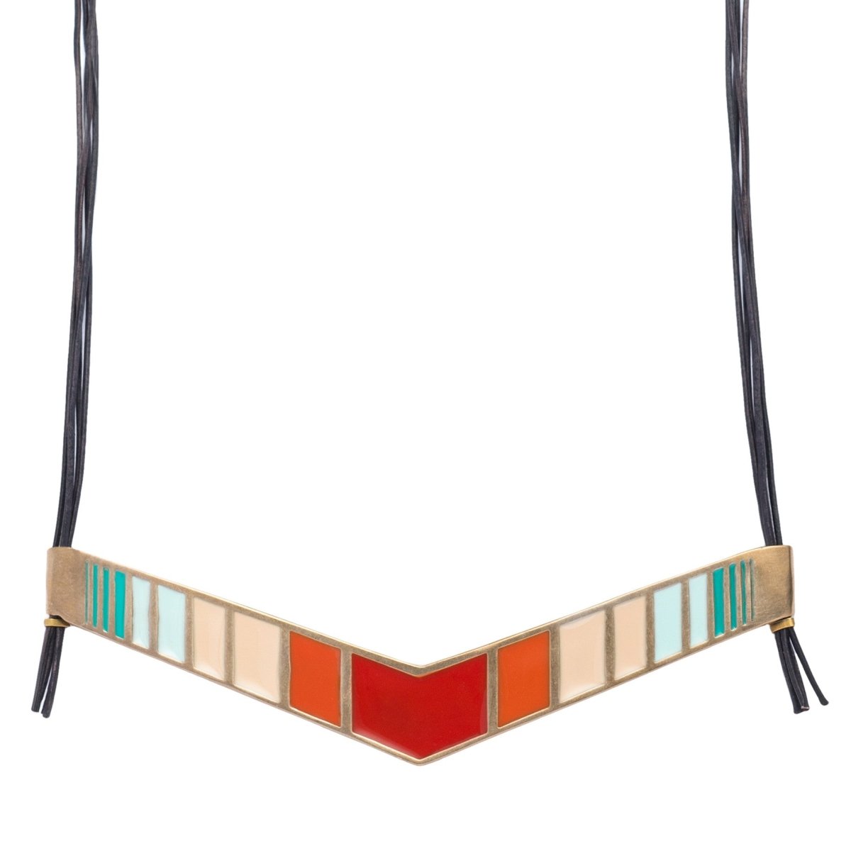 Mexico inspired chevron necklace.