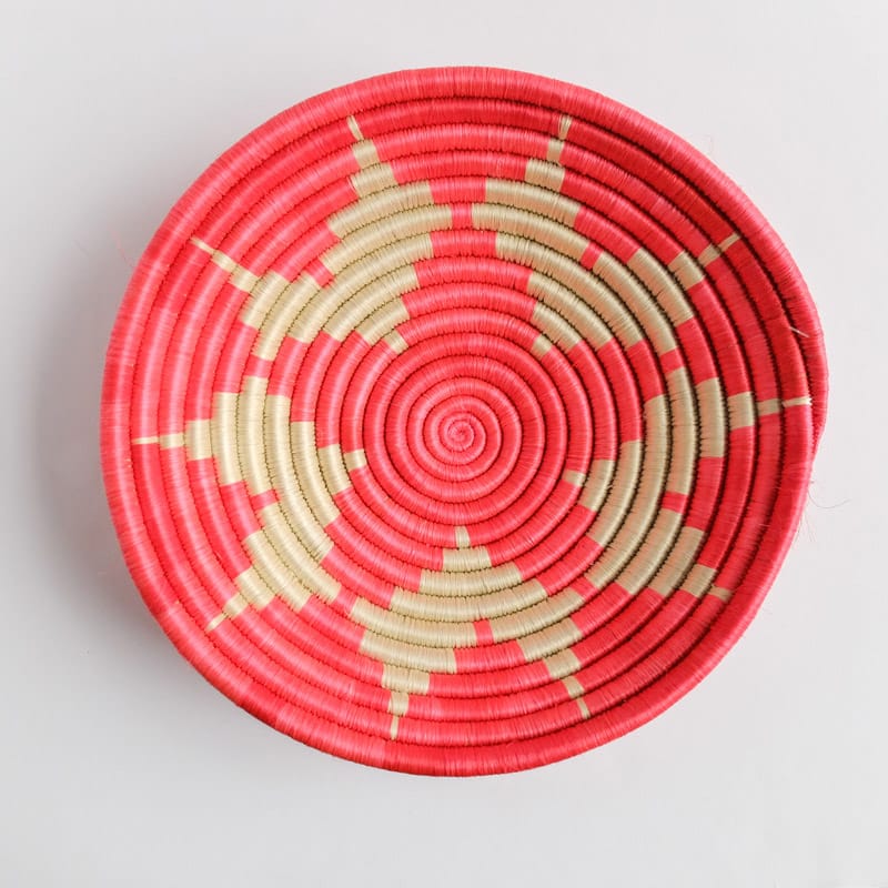 Pink and White Basket from Rwanda