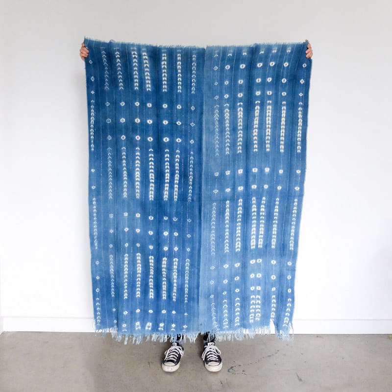 Burkina Faso Indigo with Metallic Thread