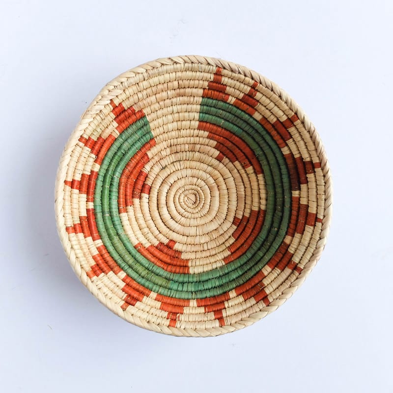 Medium Pakistani Basket in Orange and Green