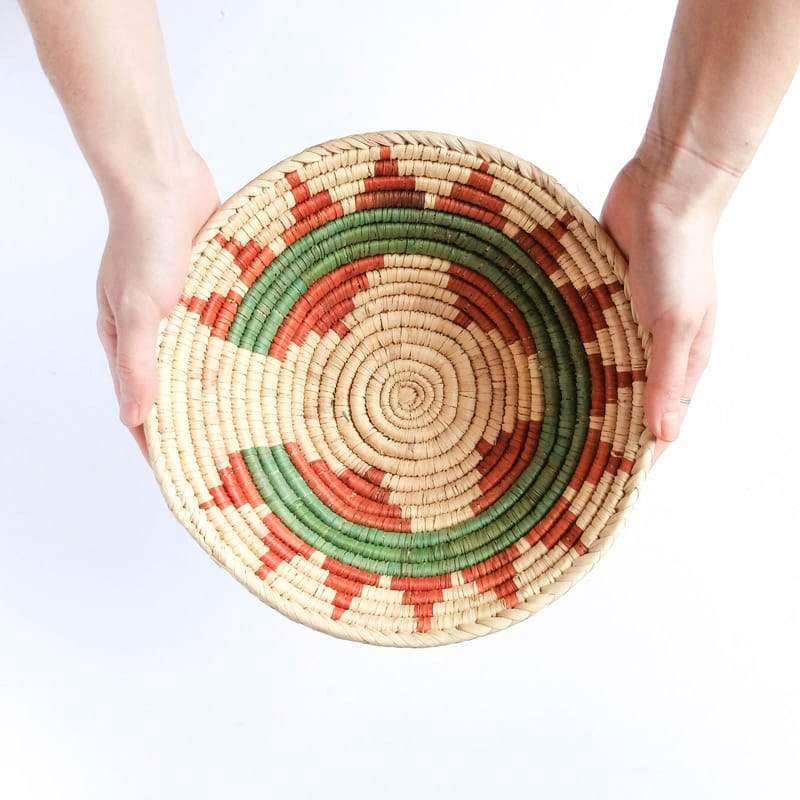 Medium Pakistani Basket in Orange and Green