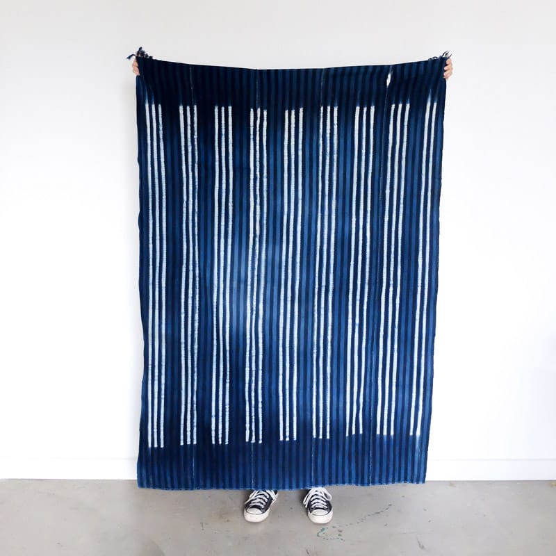 Burkina Faso Indigo with Stripes of Black and White