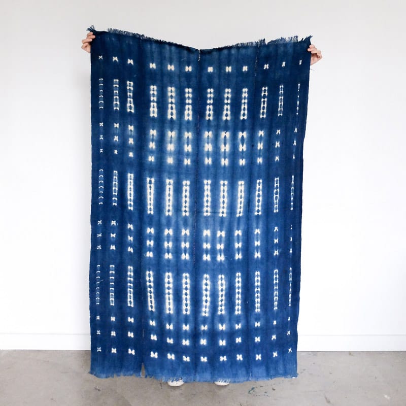 Burkina Faso Indigo with Dotted Bars