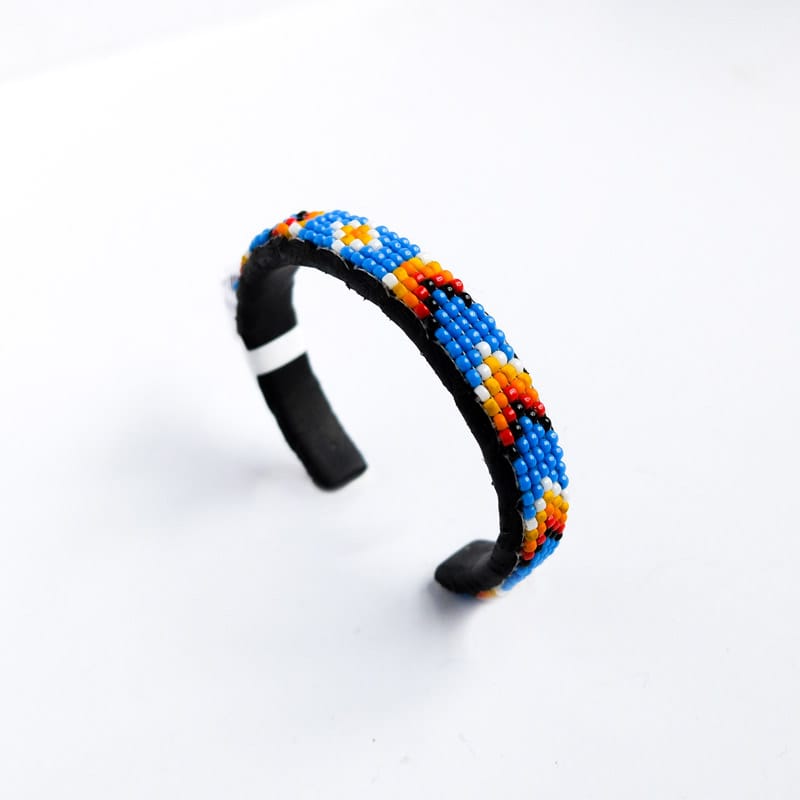 Small Bright Blue Navajo Beaded Bracelet