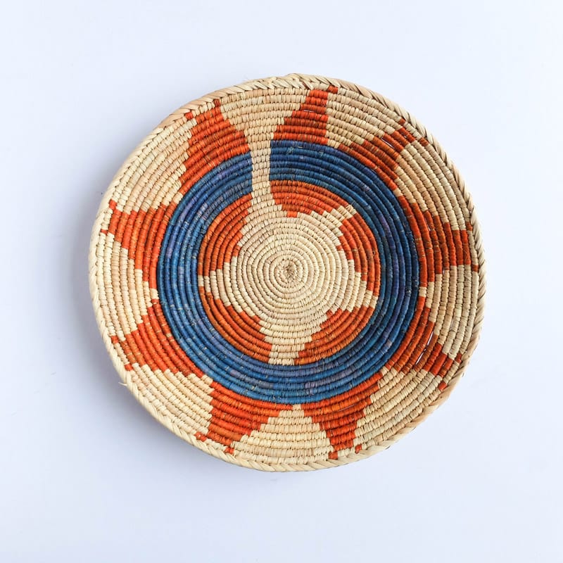 Flat Pakistani Basket with Orange and Blue Star