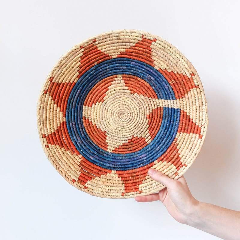 Flat Pakistani Basket with Orange and Blue Star